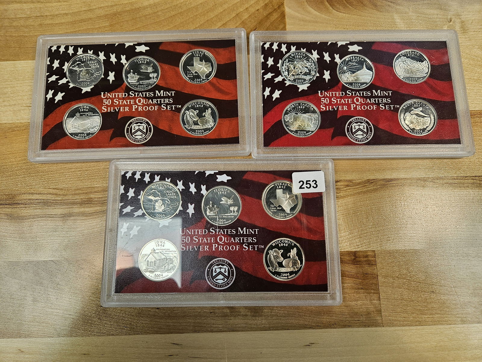 Three US Quarters SILVER Proof Sets - 2