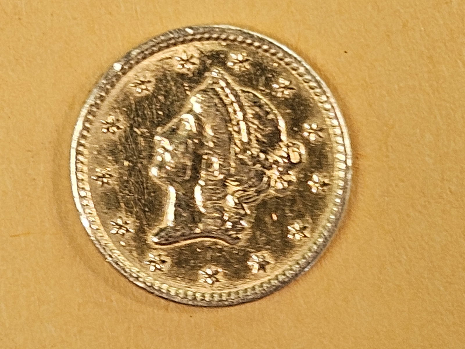 GOLD! Brilliant 1851 Gold Dollar in Extra Fine - details (1 of 5)