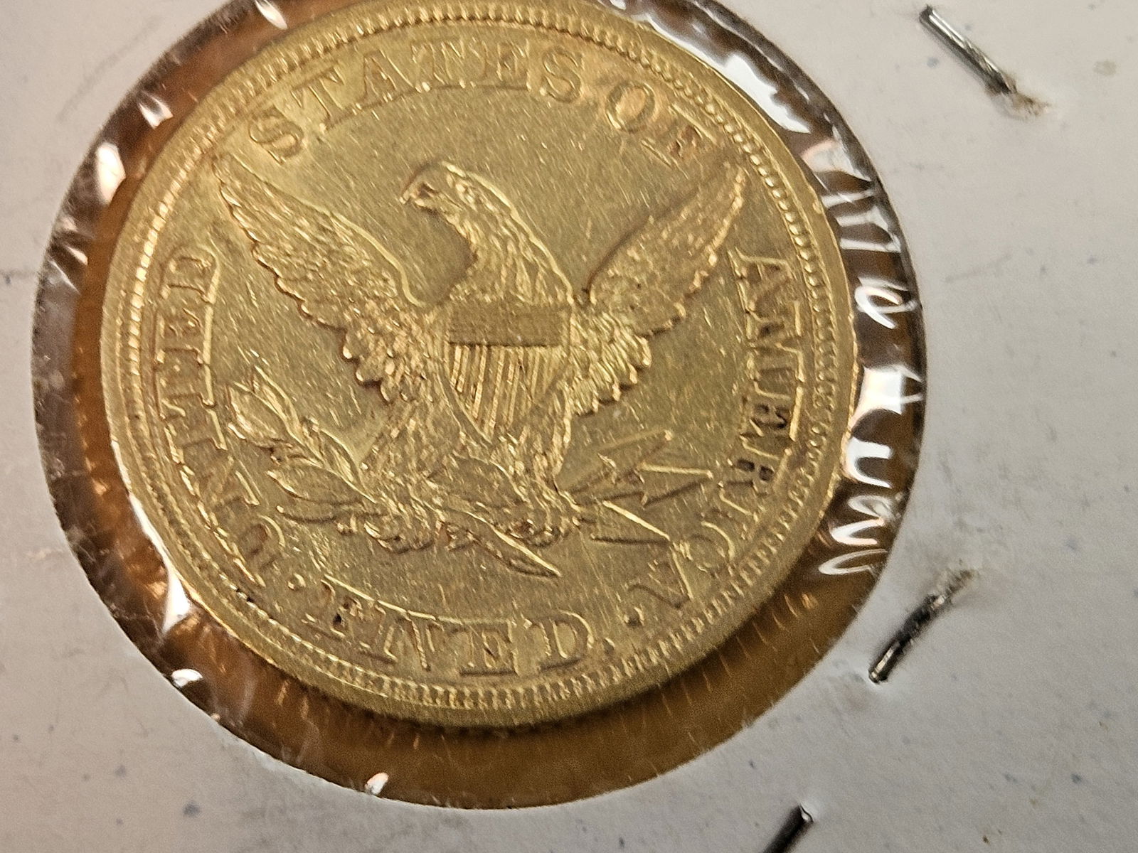 GOLD! Better Date Brilliant About Uncirculated 1844 Gold Liberty Head Five Dollars - 3
