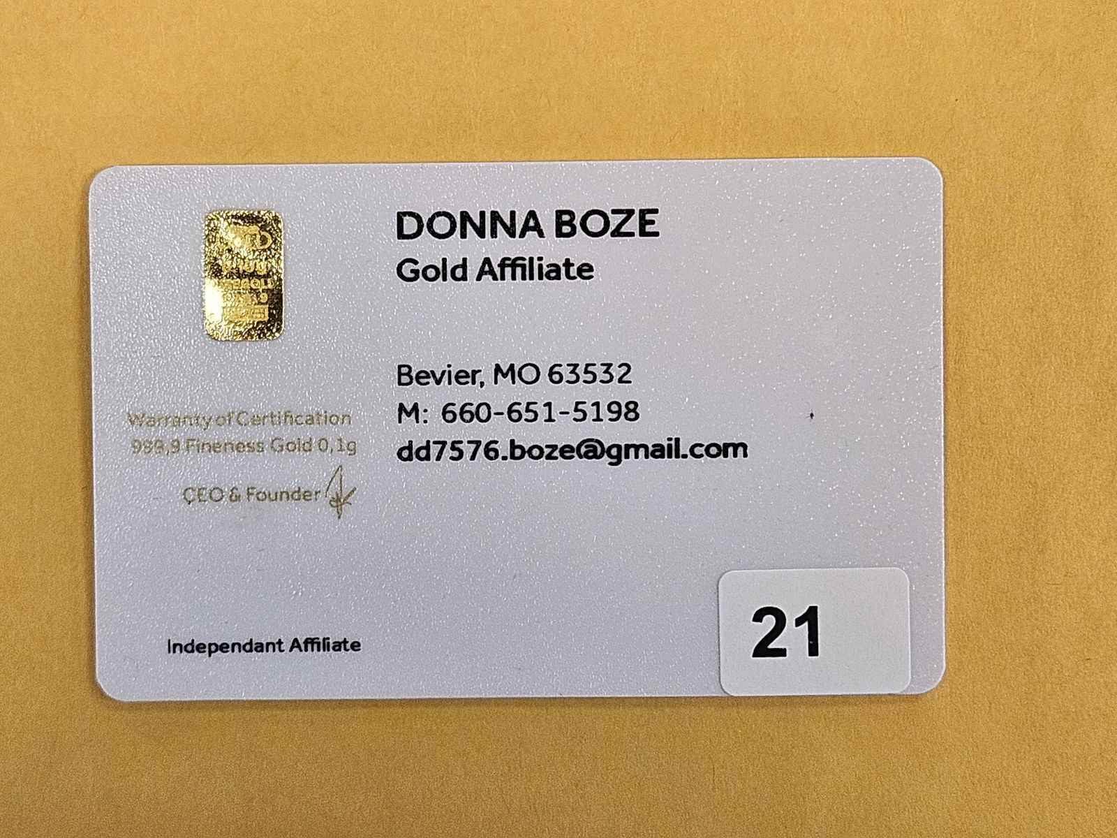 GOLD! KARABARS .1 Gram .9999 fine gold bar: That's one-tenth gram gold bar 