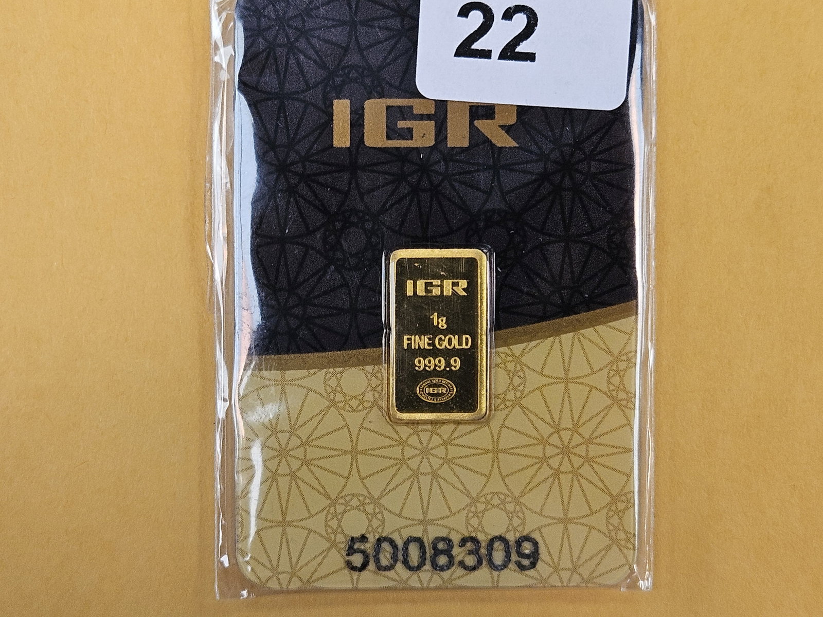 GOLD! IGR One Gram .9999 fine gold bar (1 of 2)