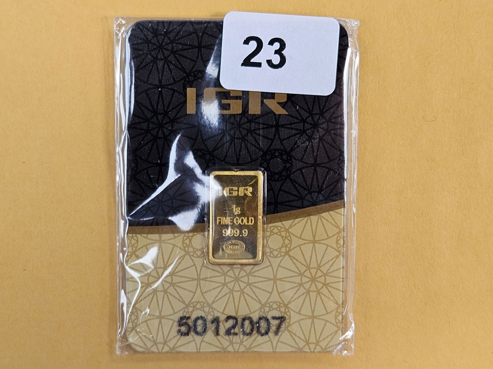 GOLD! IGR One Gram .9999 fine gold bar (1 of 2)