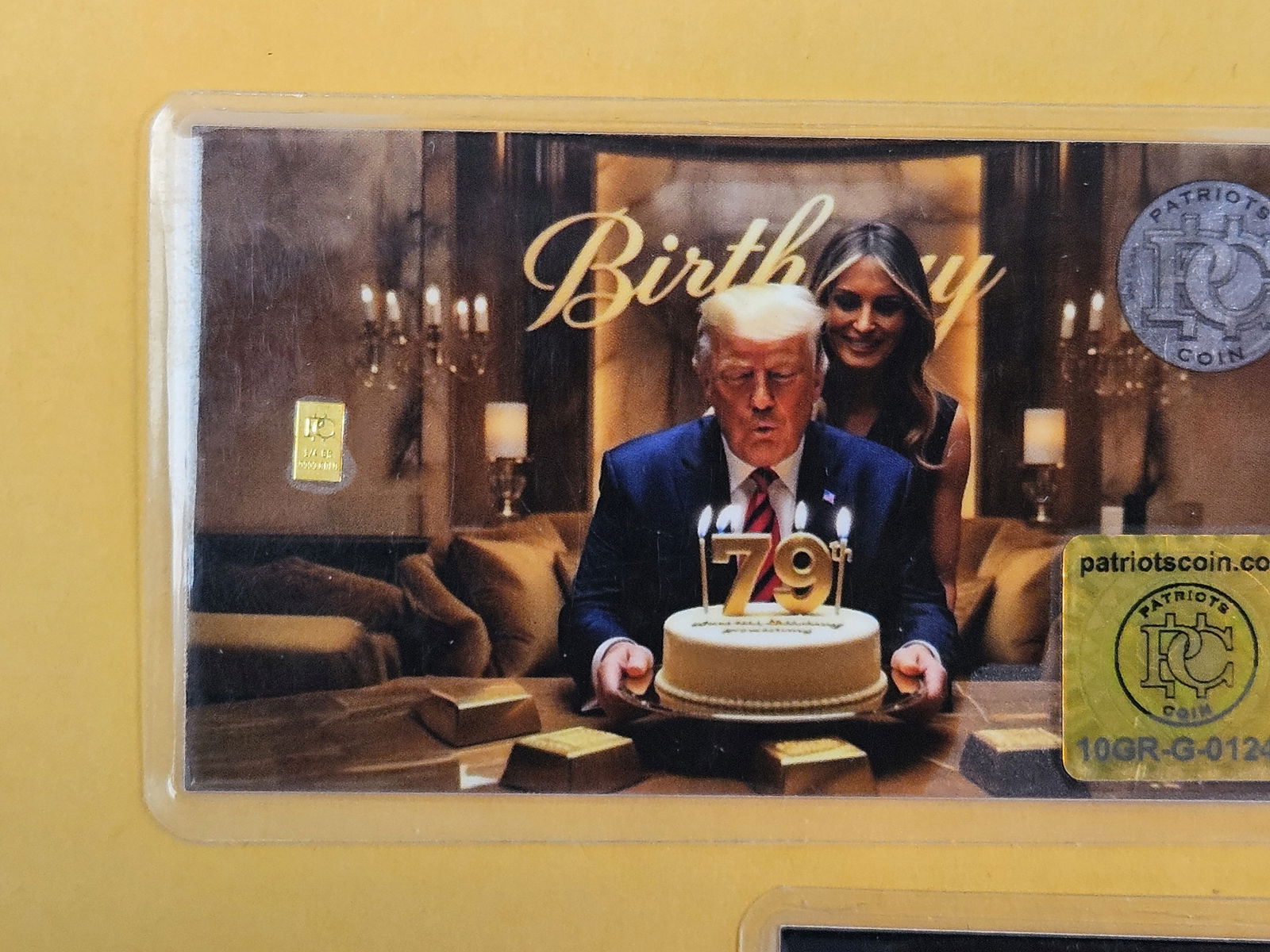 GOLD! Three .9999 fine gold TRUMP Bars - 2