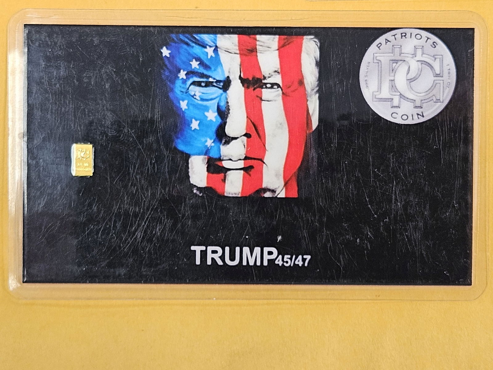 GOLD! Three .9999 fine gold TRUMP Bars - 5