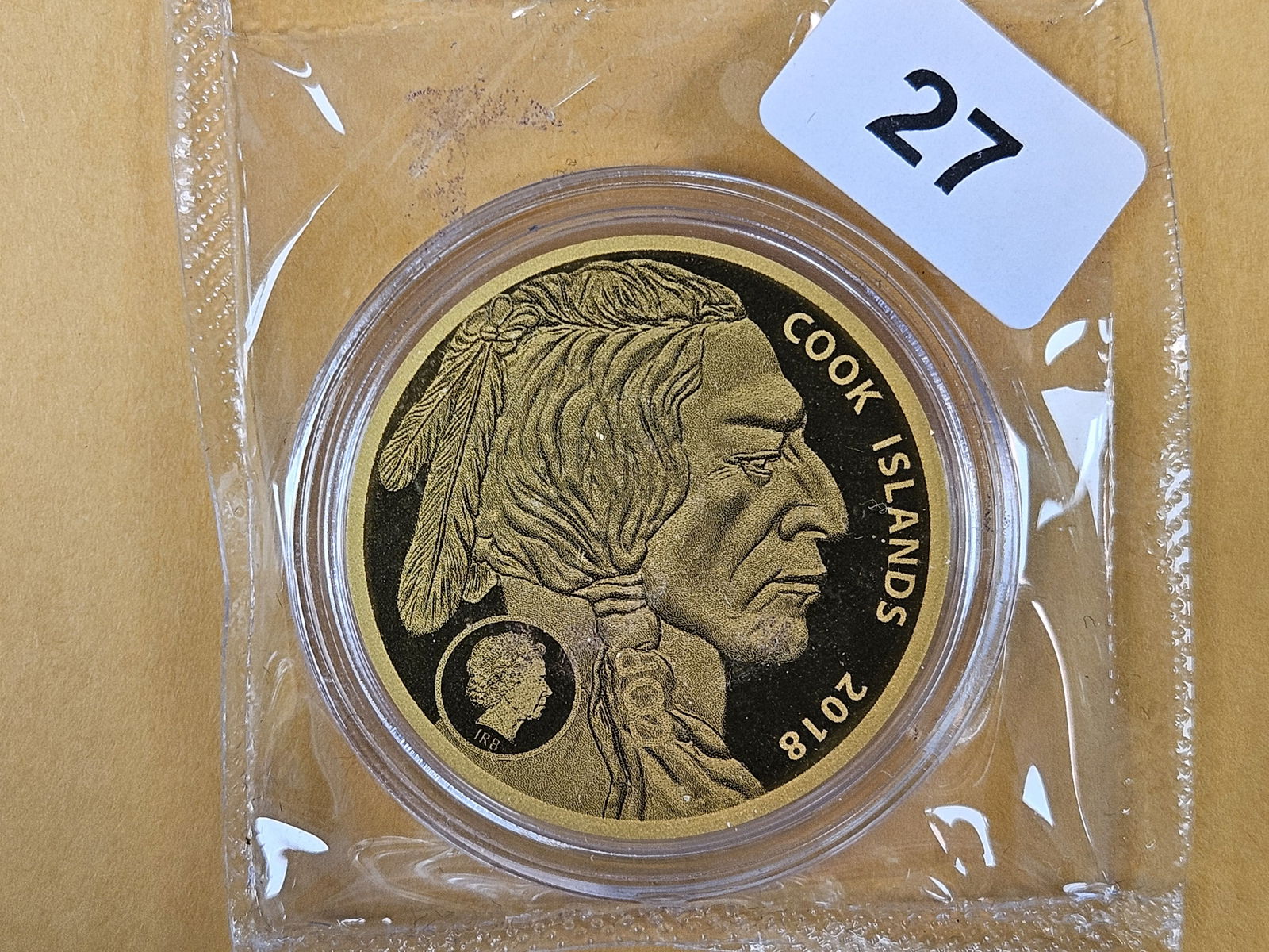 GOLD! GEM Proof 2018 Cook Islands Gold Five Dollars: Tribute to the United States Copy