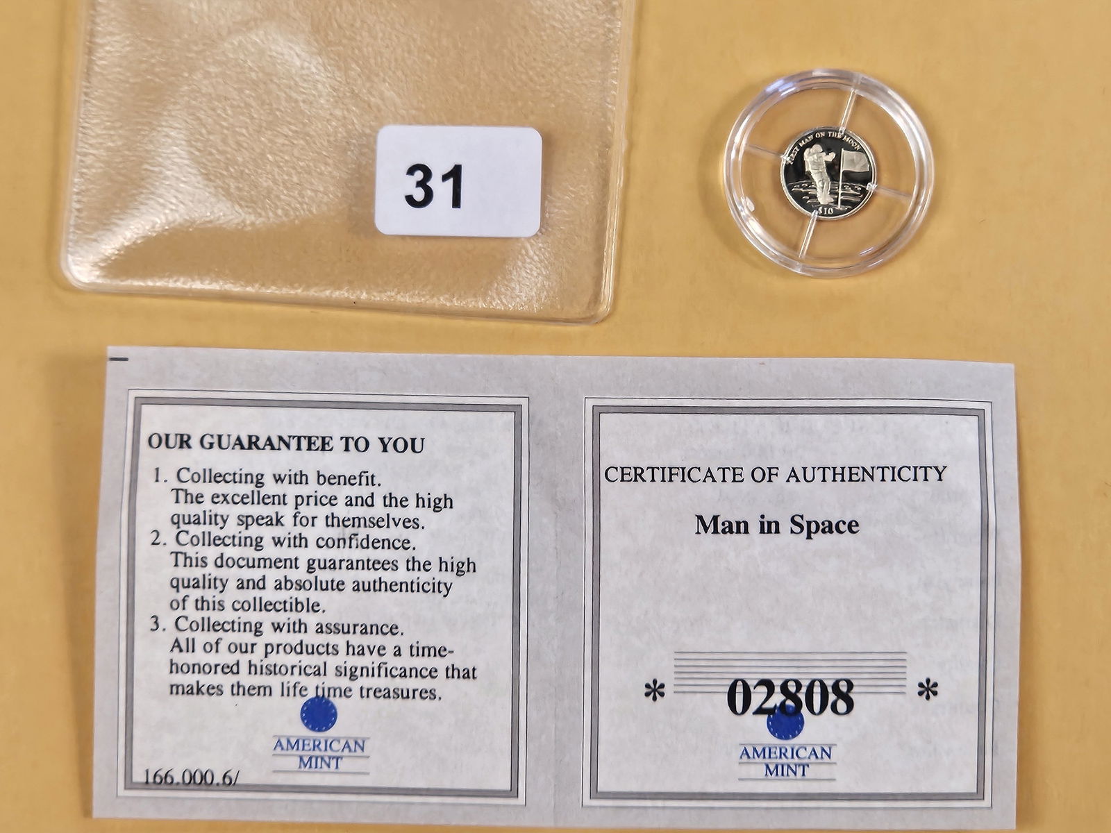 GOLD! GEM Proof Deep Cameo GOLD 2000 Republic of Liberia 10 Dollars: First Man on the Moon