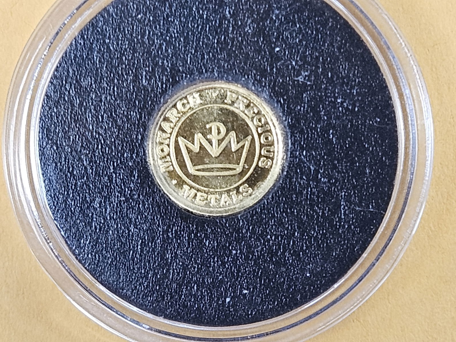 GOLD! Monarch Precious Metals .9999 fine gold round (1 of 2)