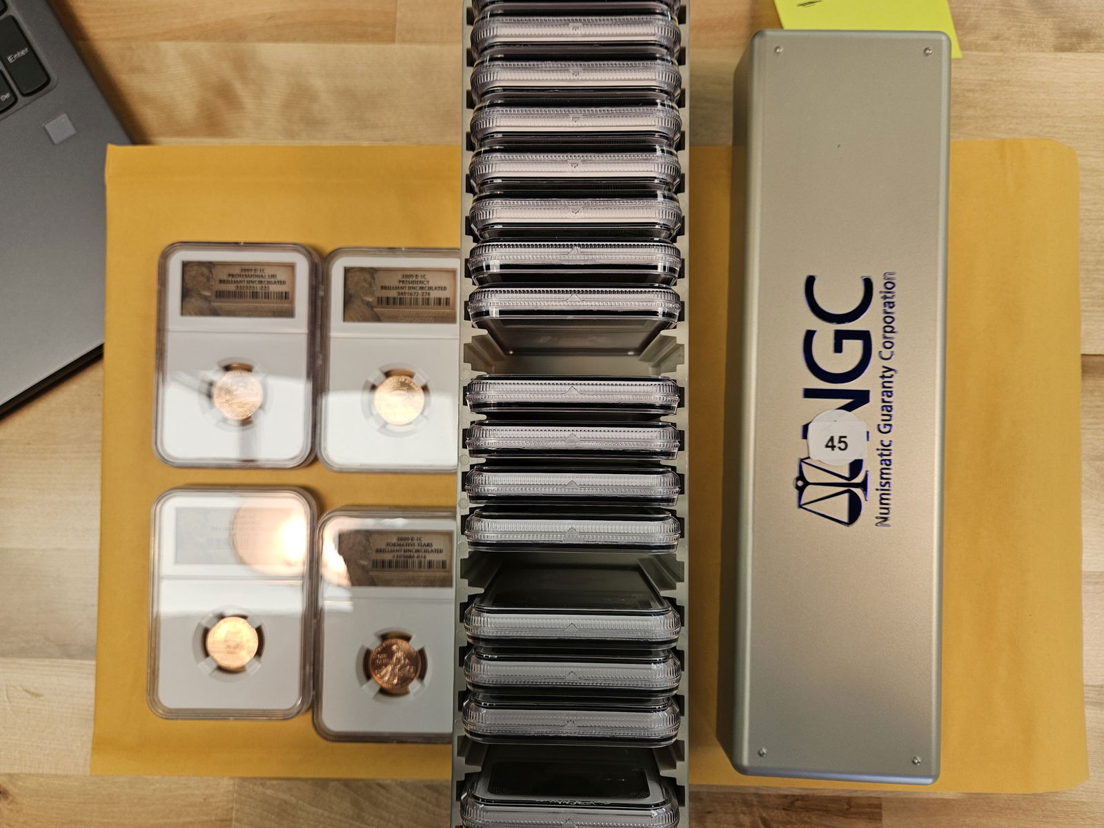 Twenty NGC-graded 2009 and 2009-D Brilliant Uncirculated Red Lincoln Cents: Comes in a full NGC 20-slab holder. All BU RED. 