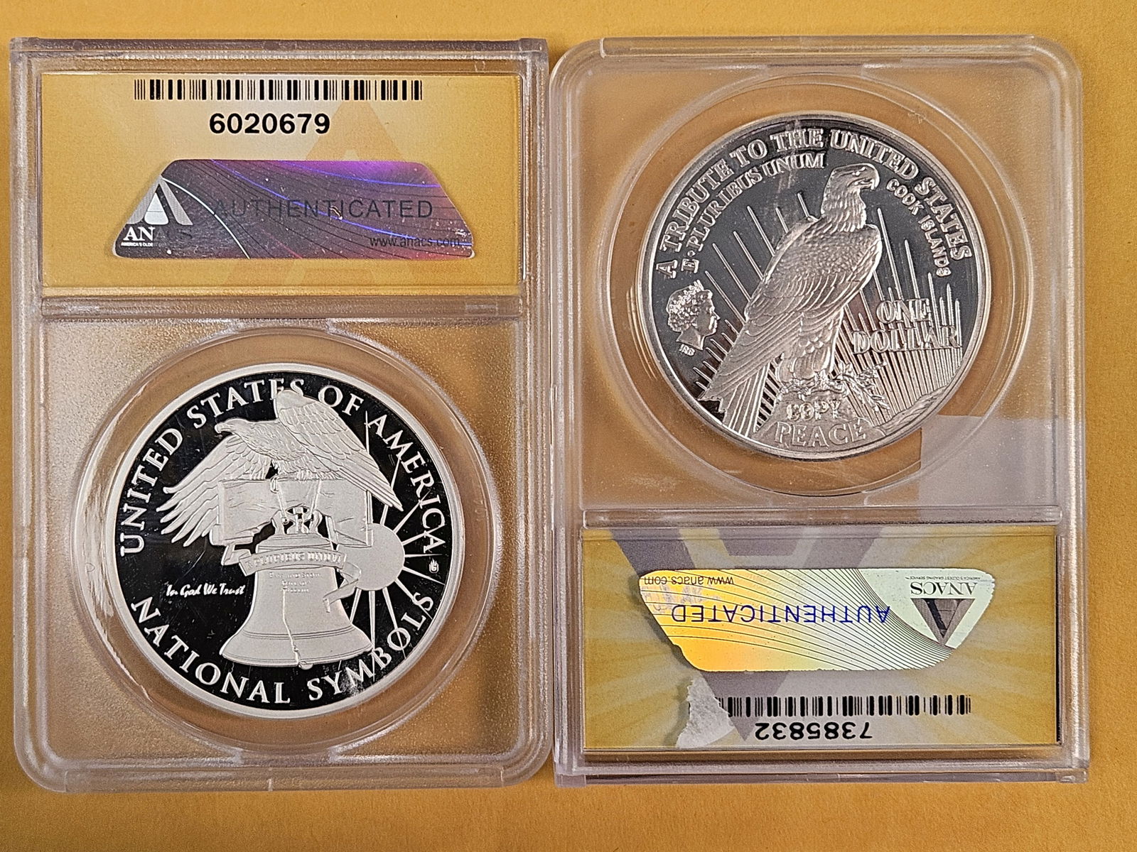 Two Near-Perfect ANACS-graded medal and Coin - 2