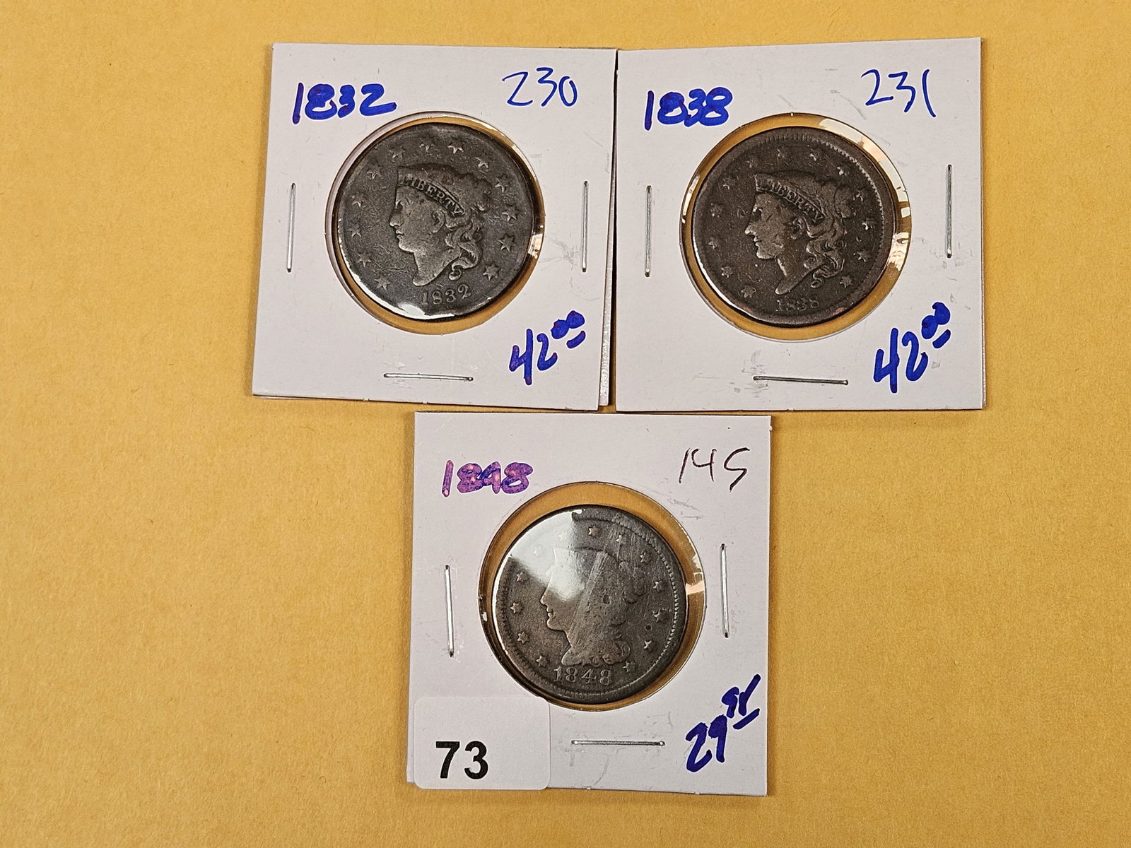 Three mixed Large Cents - 2