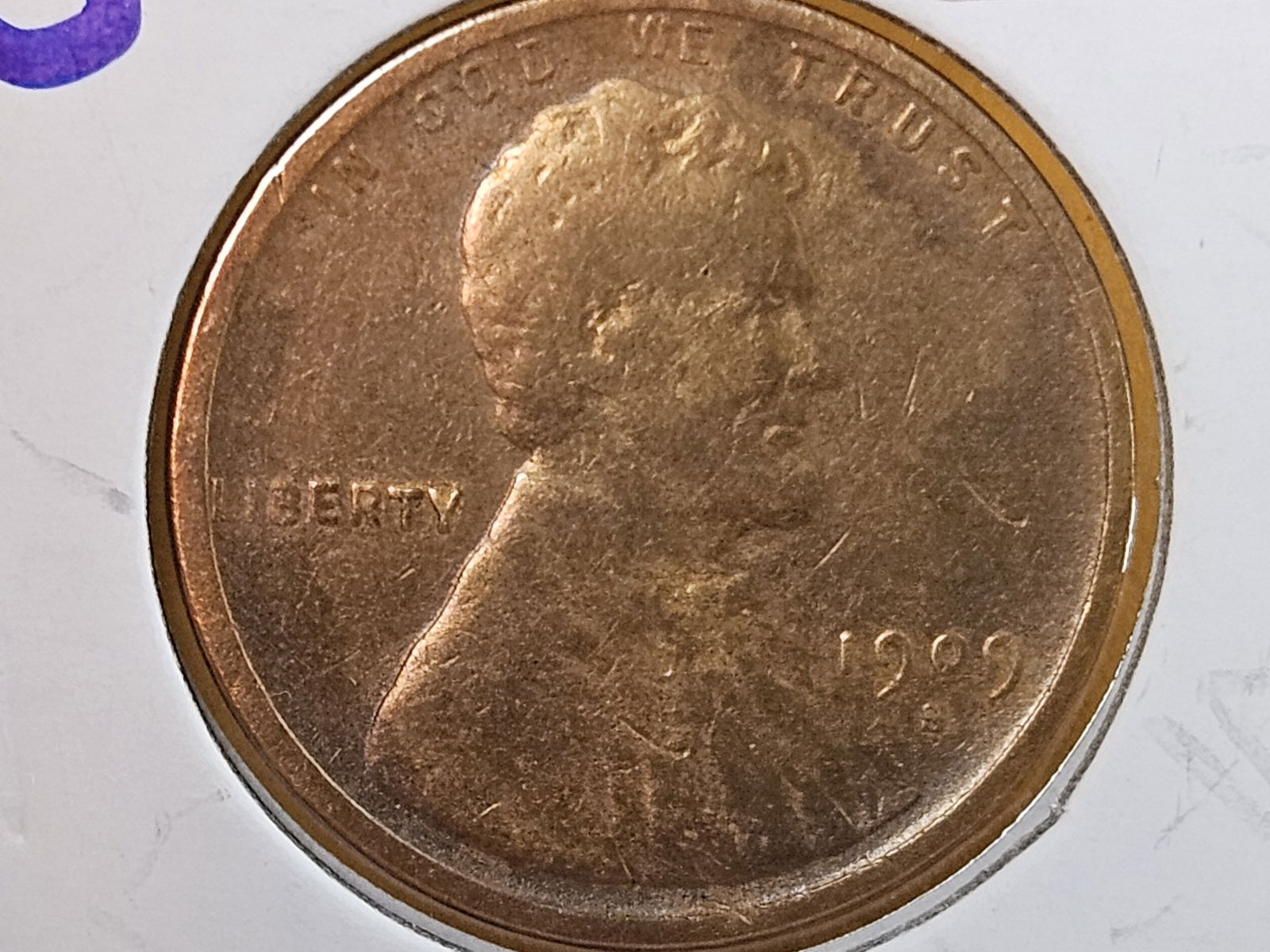 Key Date 1909-S Wheat cent: Looks Very Good plus - details