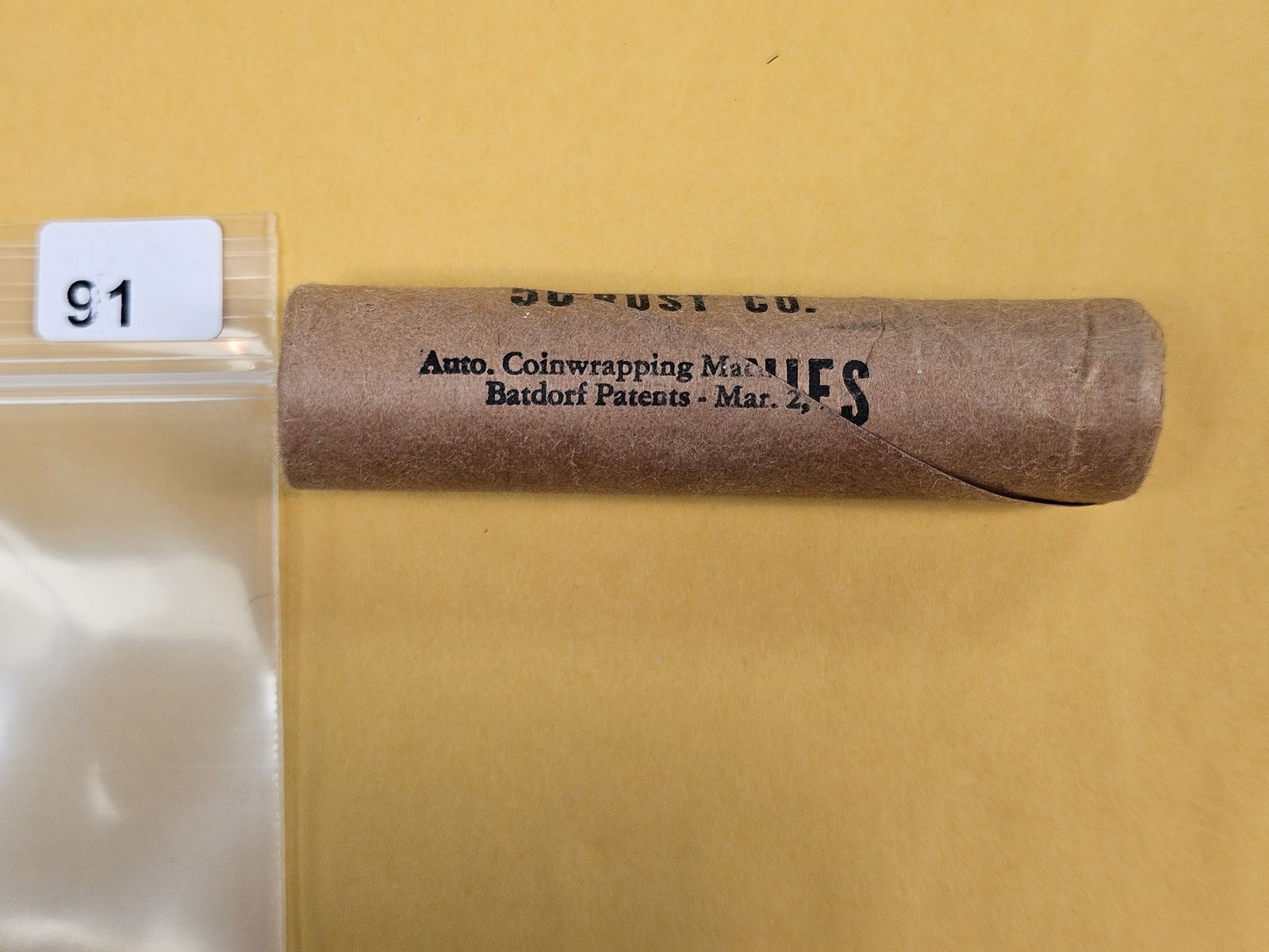 Bank Wrapped roll of Wheat cents (1 of 3)