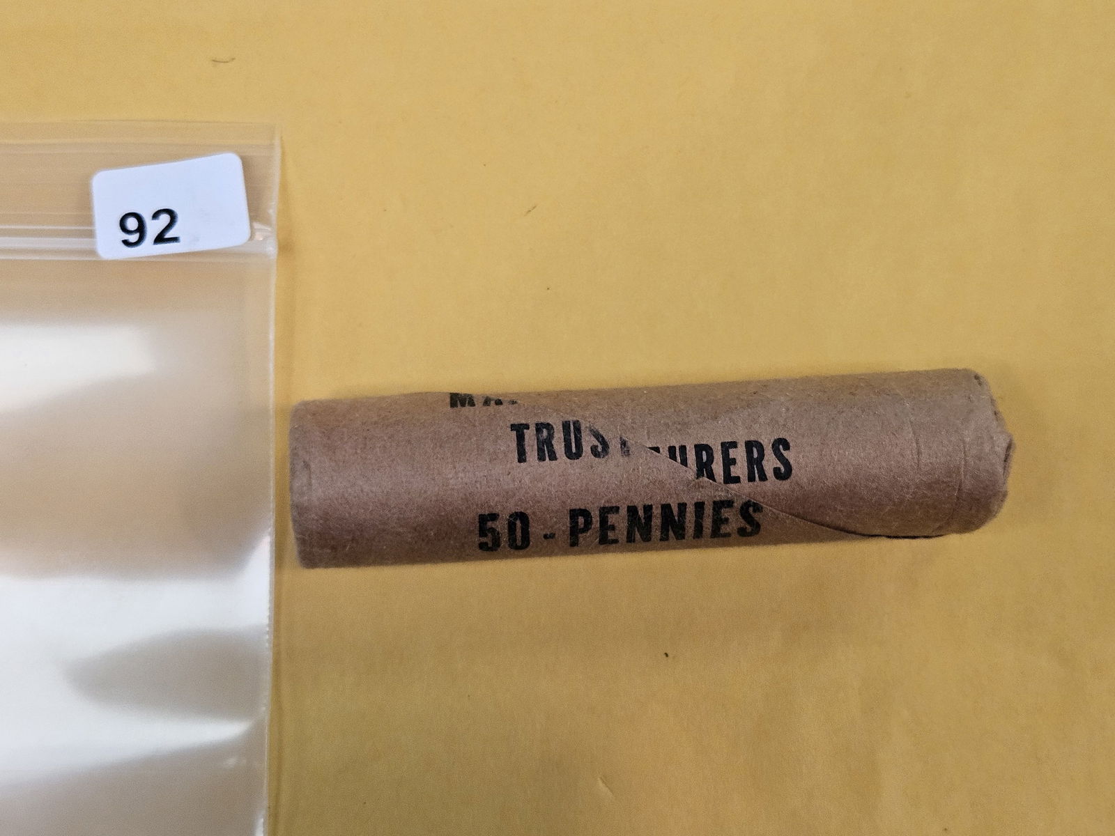 Bank Wrapped roll of Wheat cents (1 of 3)