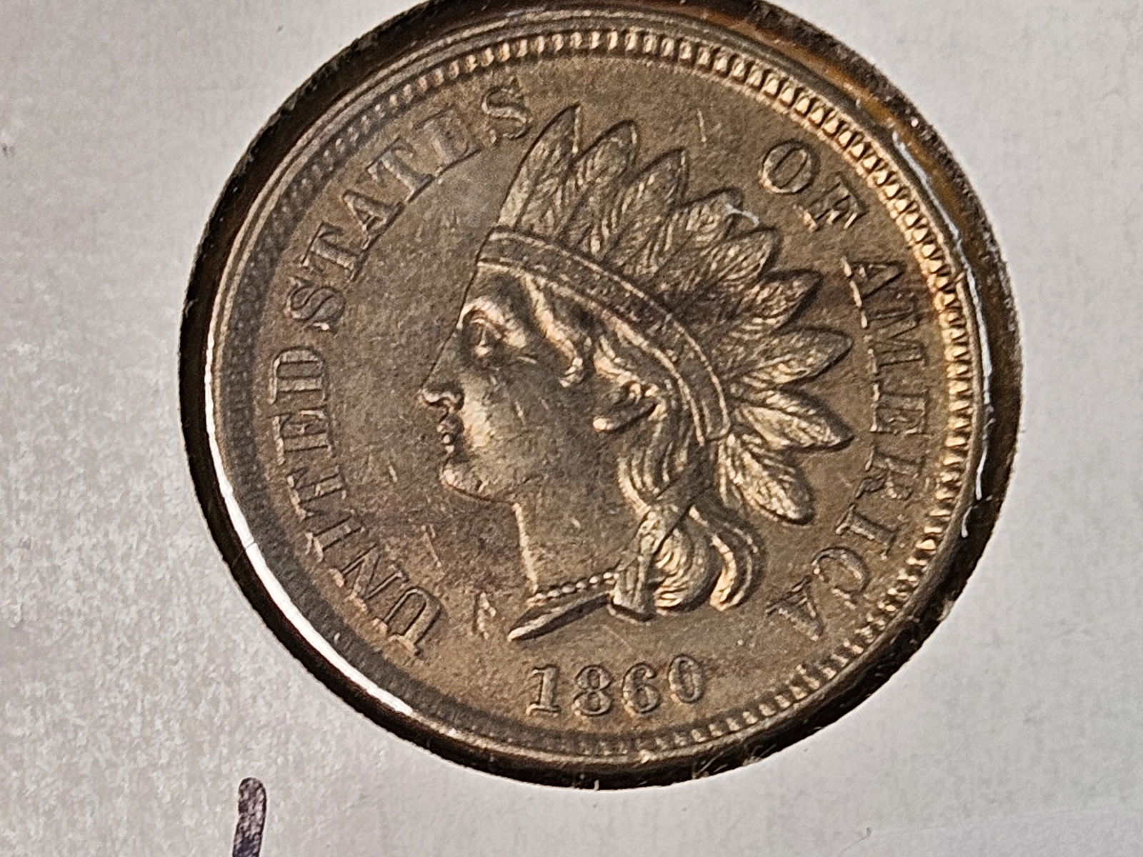 Brilliant About Uncirculated plus 1860 Indian Cent: Beautiful Copper-Nickel coin! 