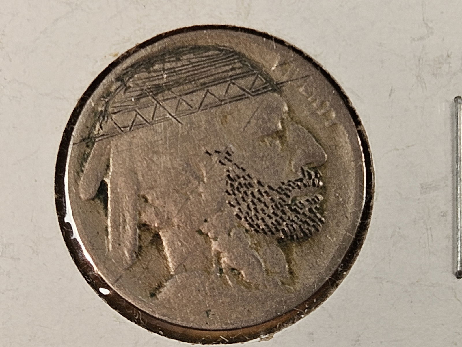 HOBO NICKEL!: Cool old hand-carved HOBO Nickel. Looks original 