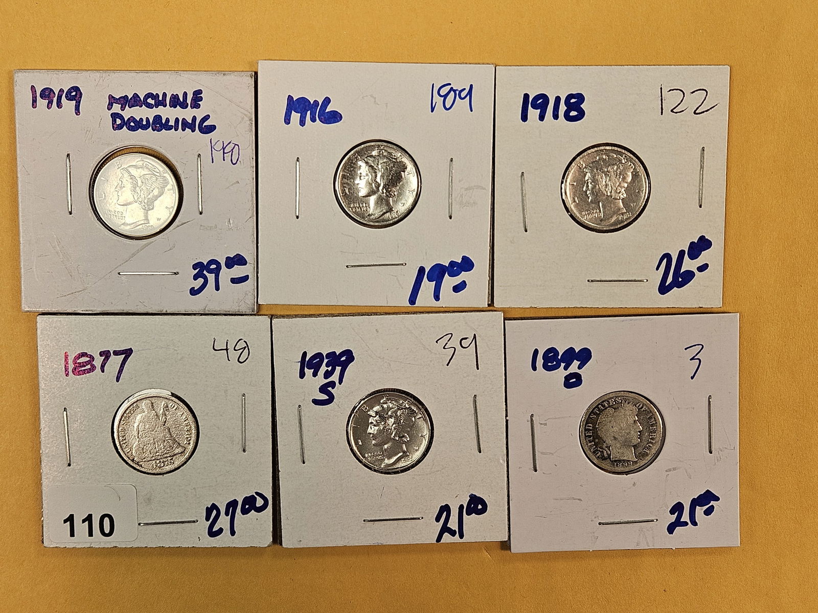 Six fun, mixed, silver dimes (1 of 6)