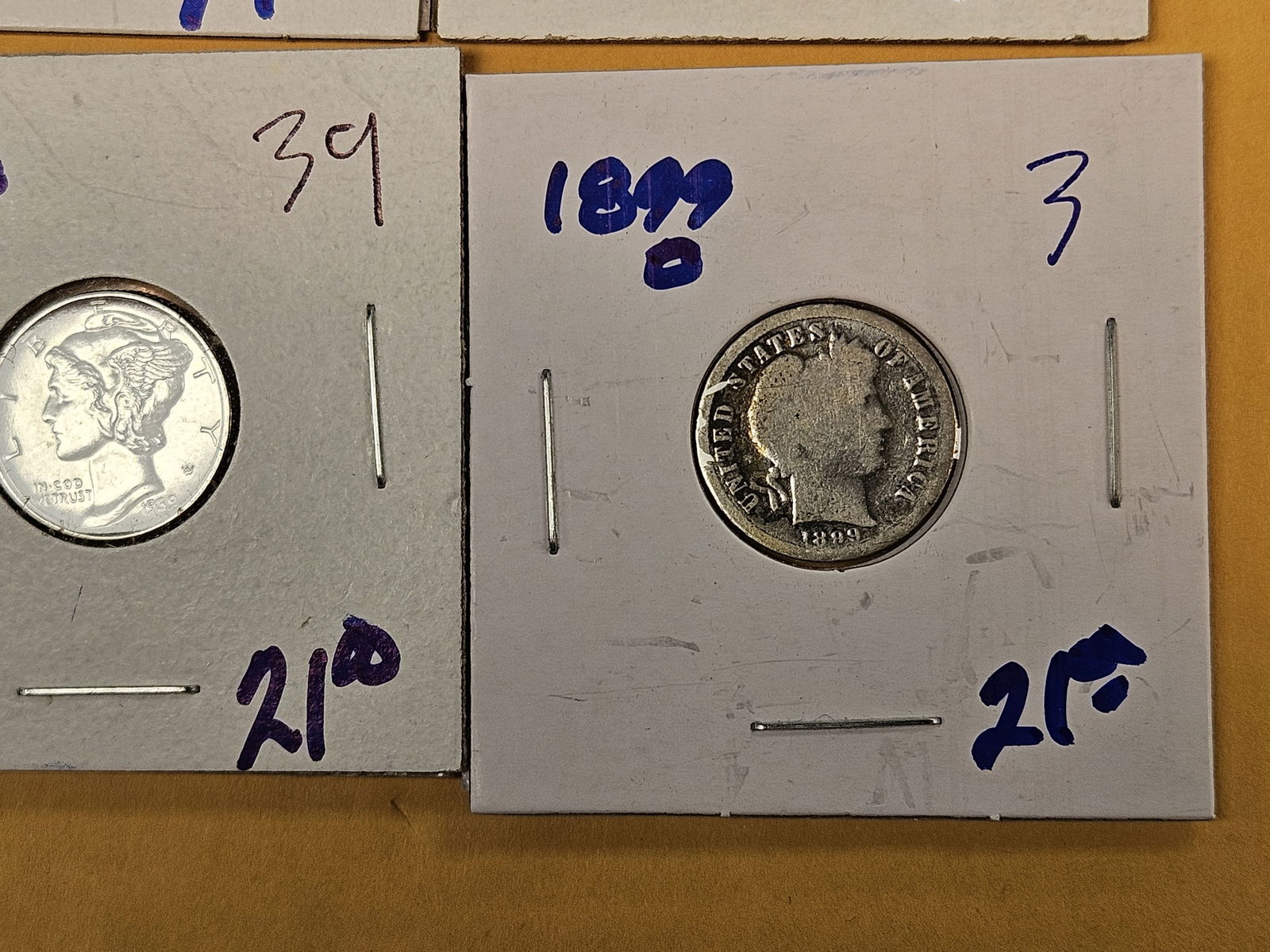 Six fun, mixed, silver dimes - 5