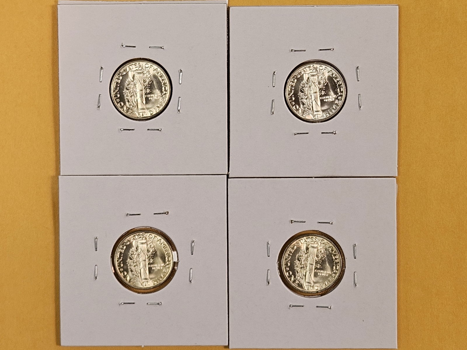 Four Very Choice to GEM Brilliant uncirculated Mercury silver Dimes - 6