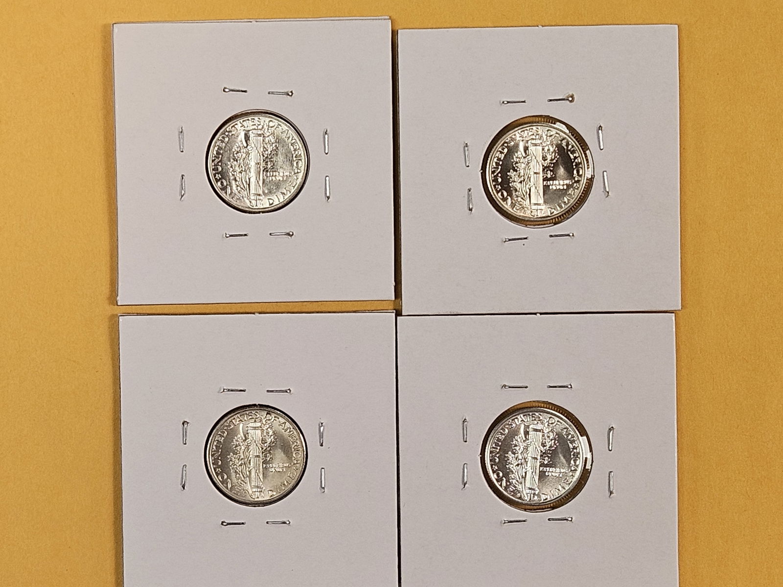 Four Very Choice to GEM Brilliant uncirculated Mercury silver Dimes - 6