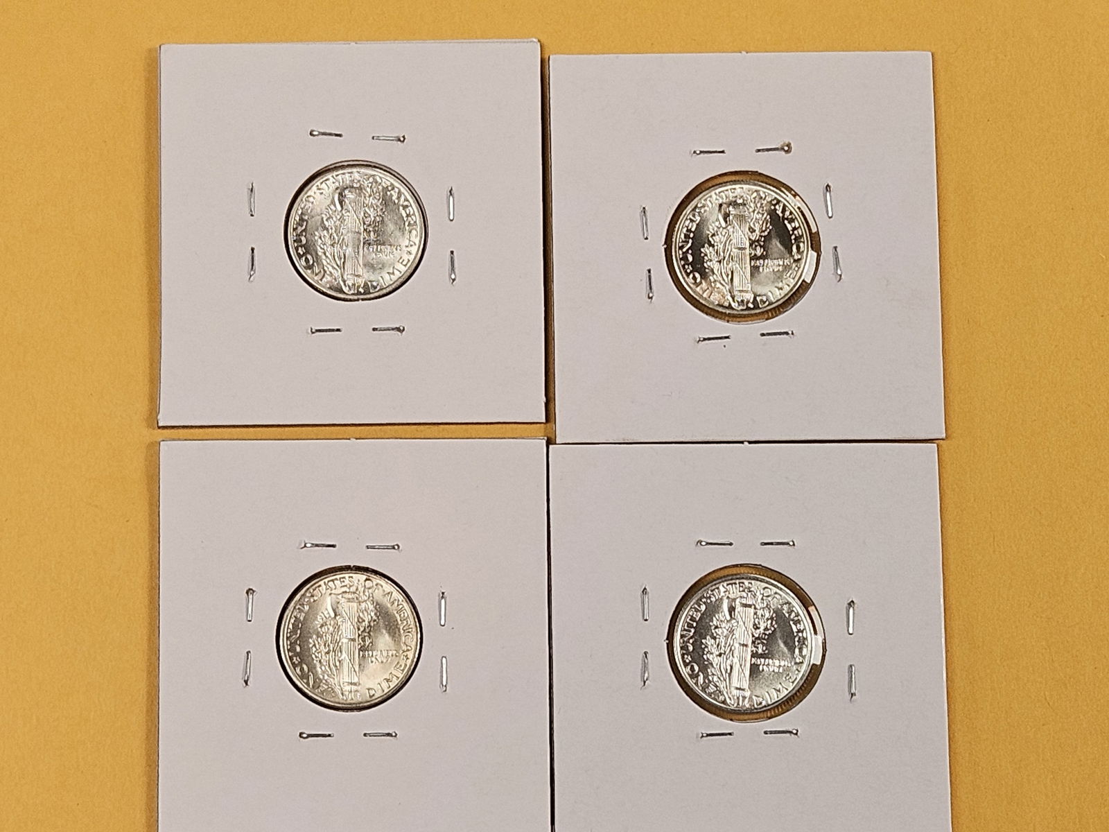 Four Very Choice to GEM Brilliant uncirculated Mercury silver Dimes - 7