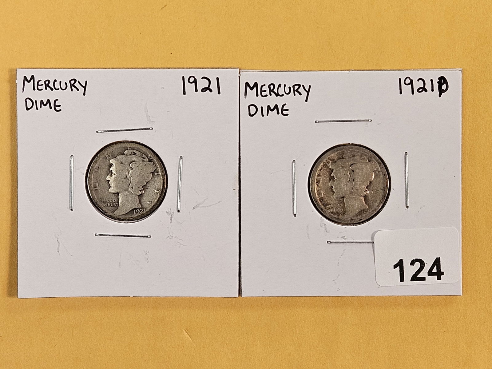 Two KEY DATE 1921 and 1921-D Mercury Dimes (1 of 3)
