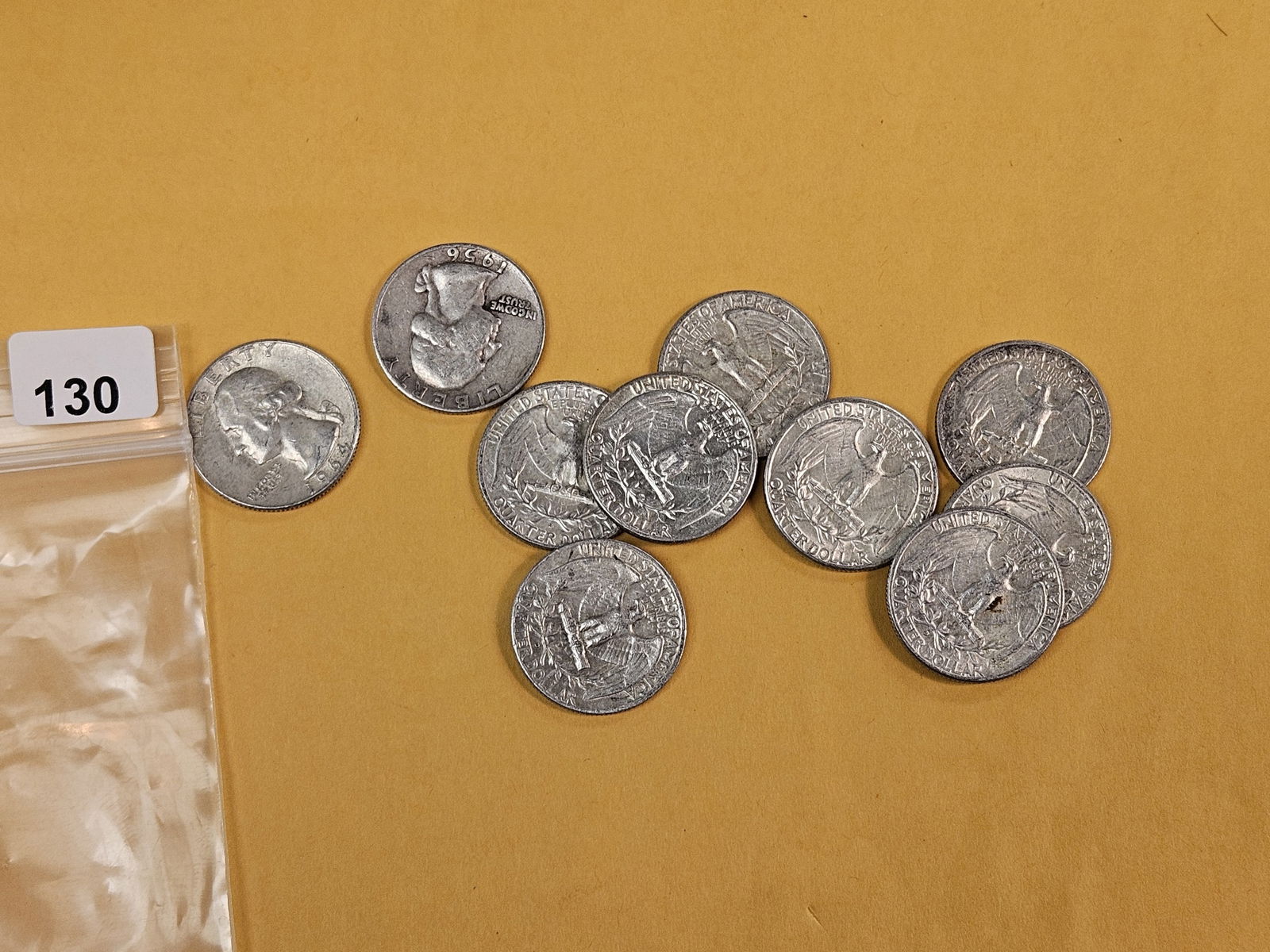 Ten mixed silver Washington Quarters (1 of 1)