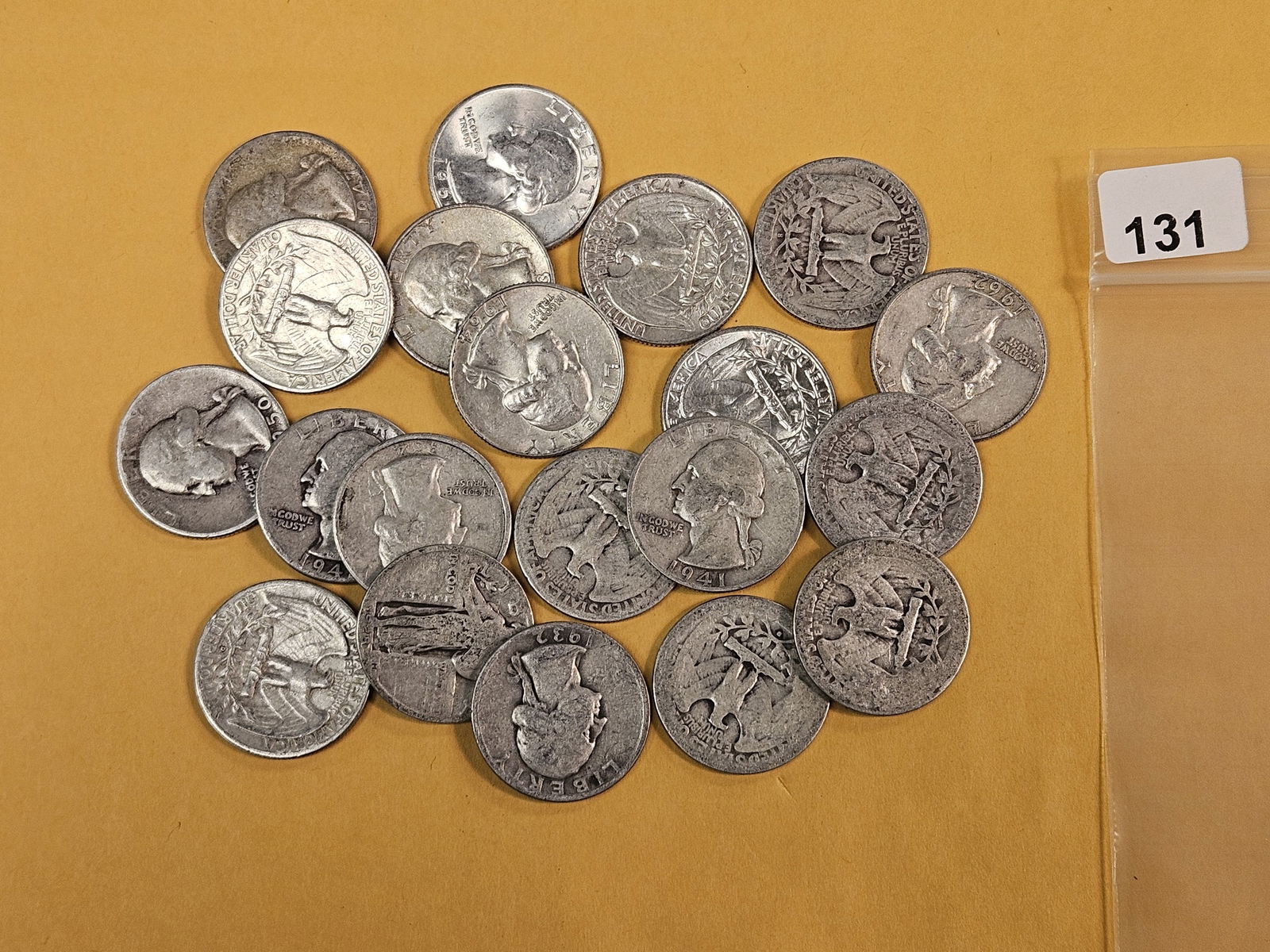 Twenty mixed silver Washington Quarters (1 of 1)