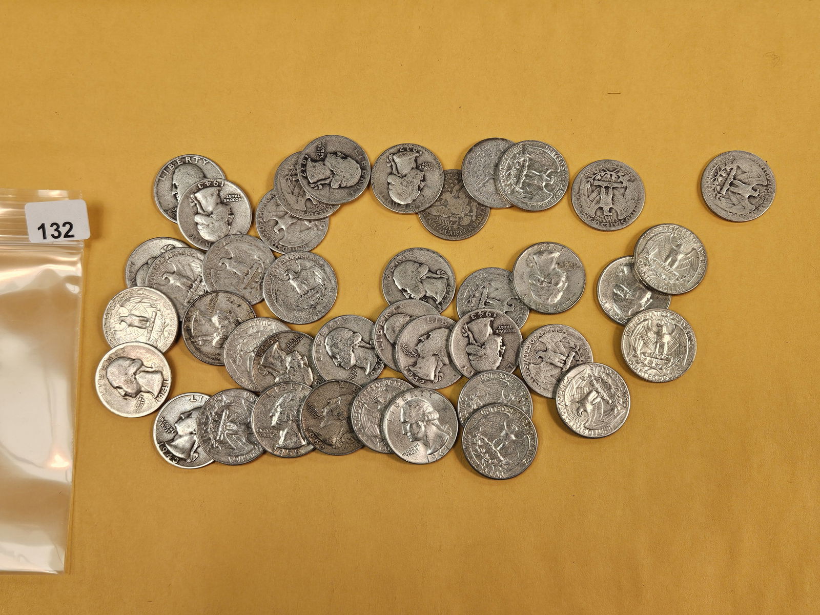 Forty mixed silver Washington Quarters (1 of 1)