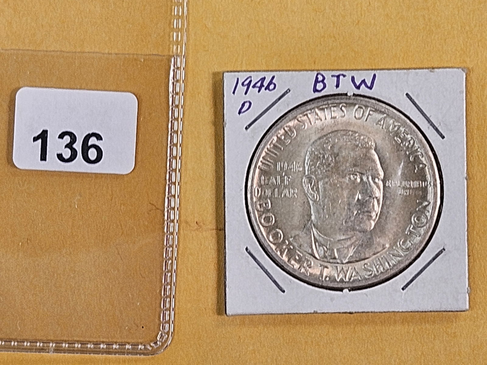 Very Choice Brilliant Uncirculated 1946-D Commemorative silver Half Dollar - 2