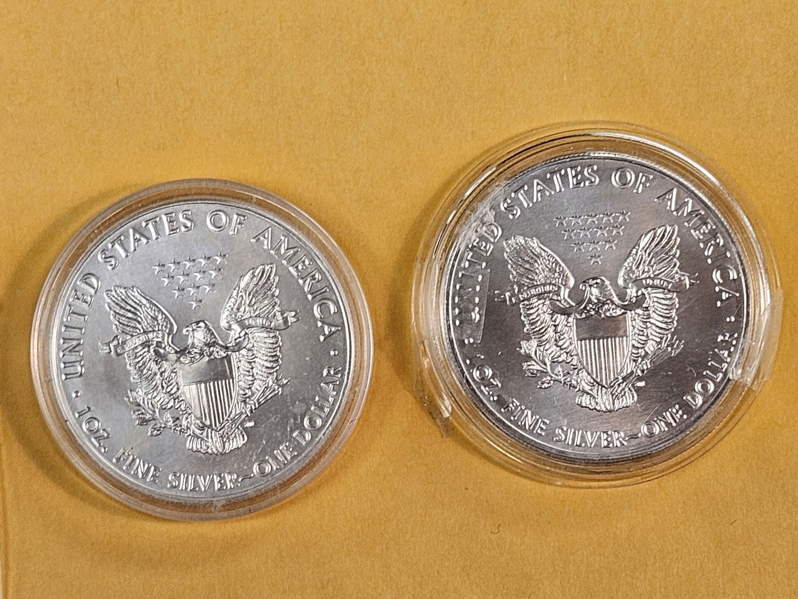 Two GEM Brilliant Uncirculated 2018 American Silver Eagles - 2
