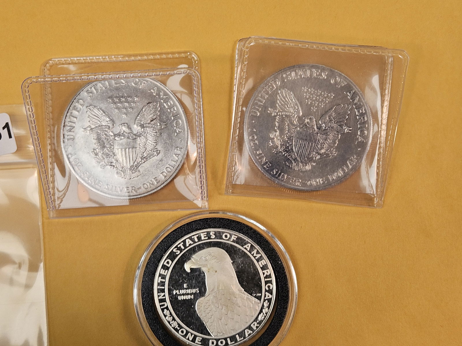Three mixed silver Dollars - 2