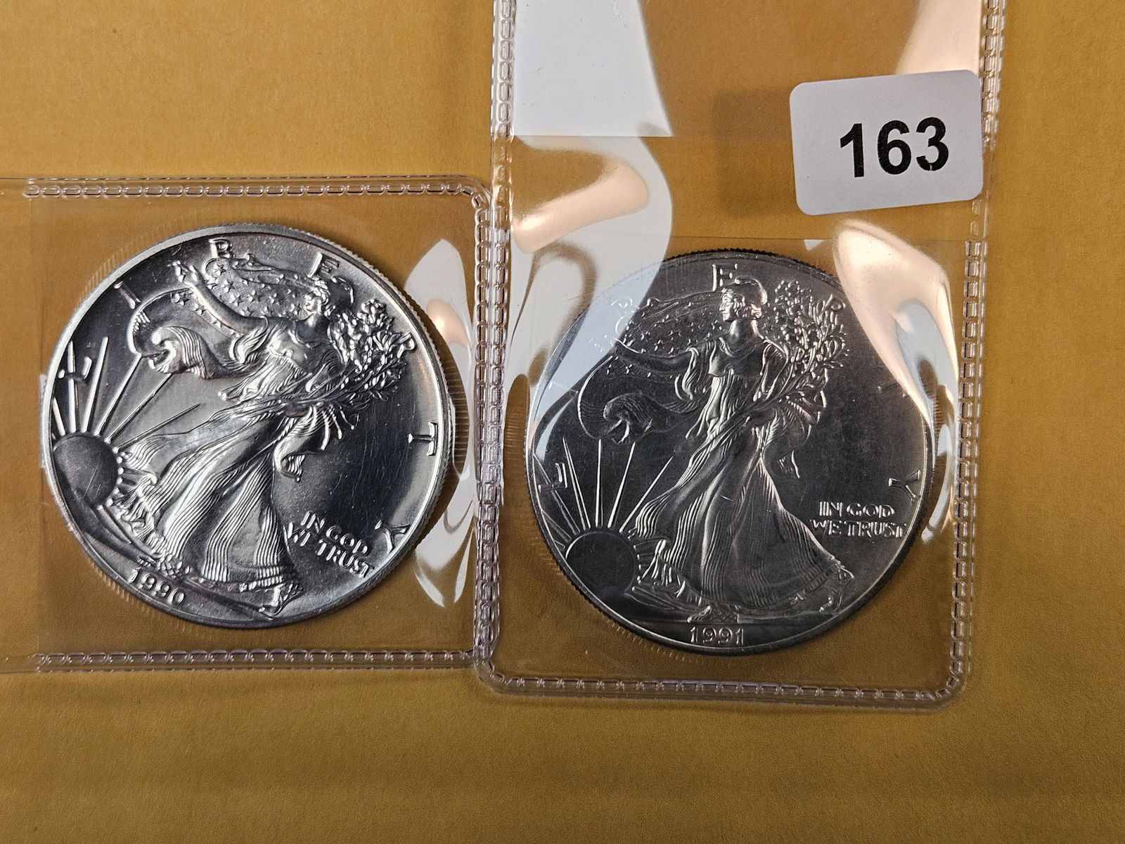 Two GEM Brilliant Uncirculated American Silver Eagles (1 of 2)