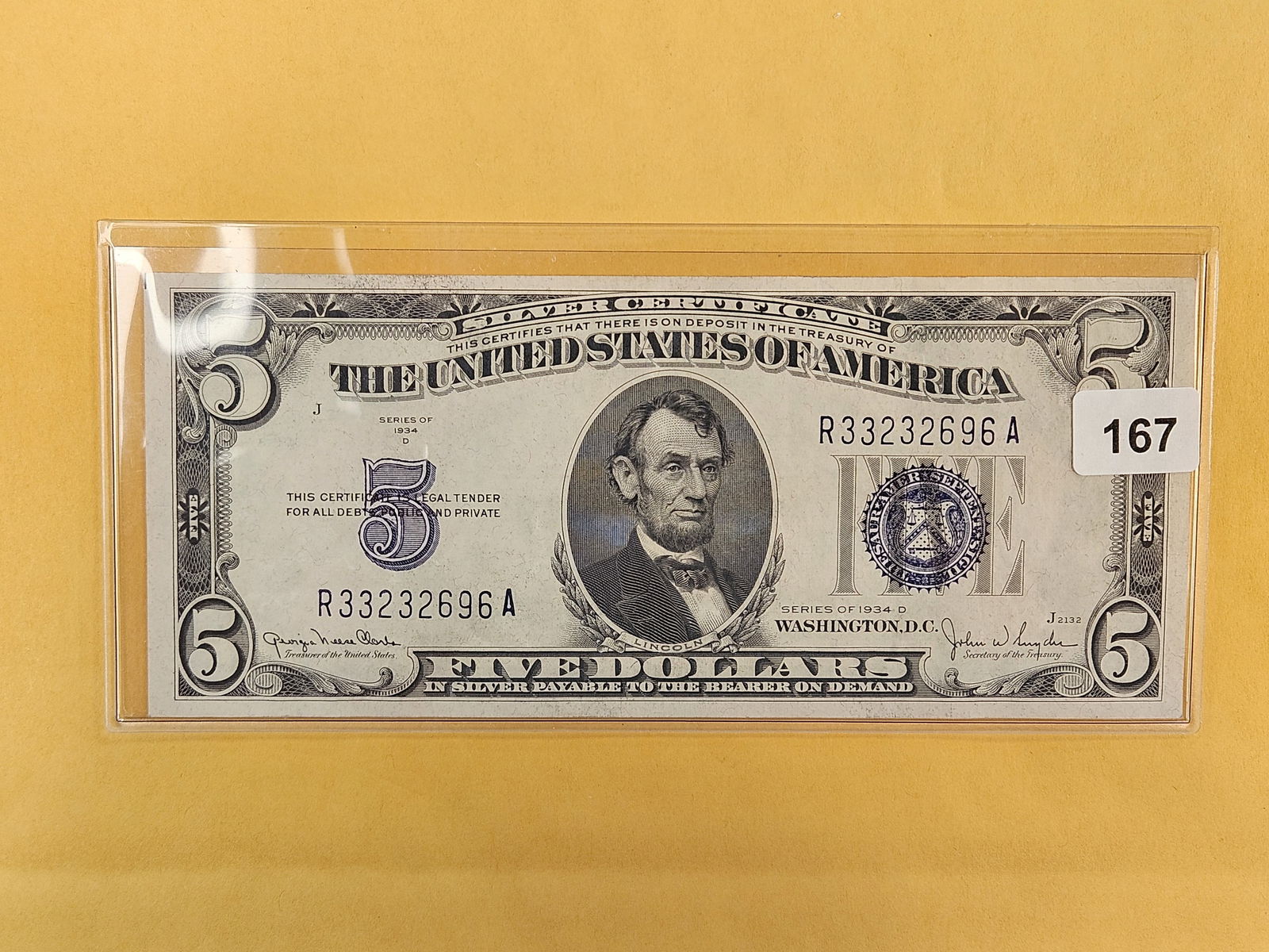 Series of 1934-D Five Dollar Silver Certificate (1 of 2)