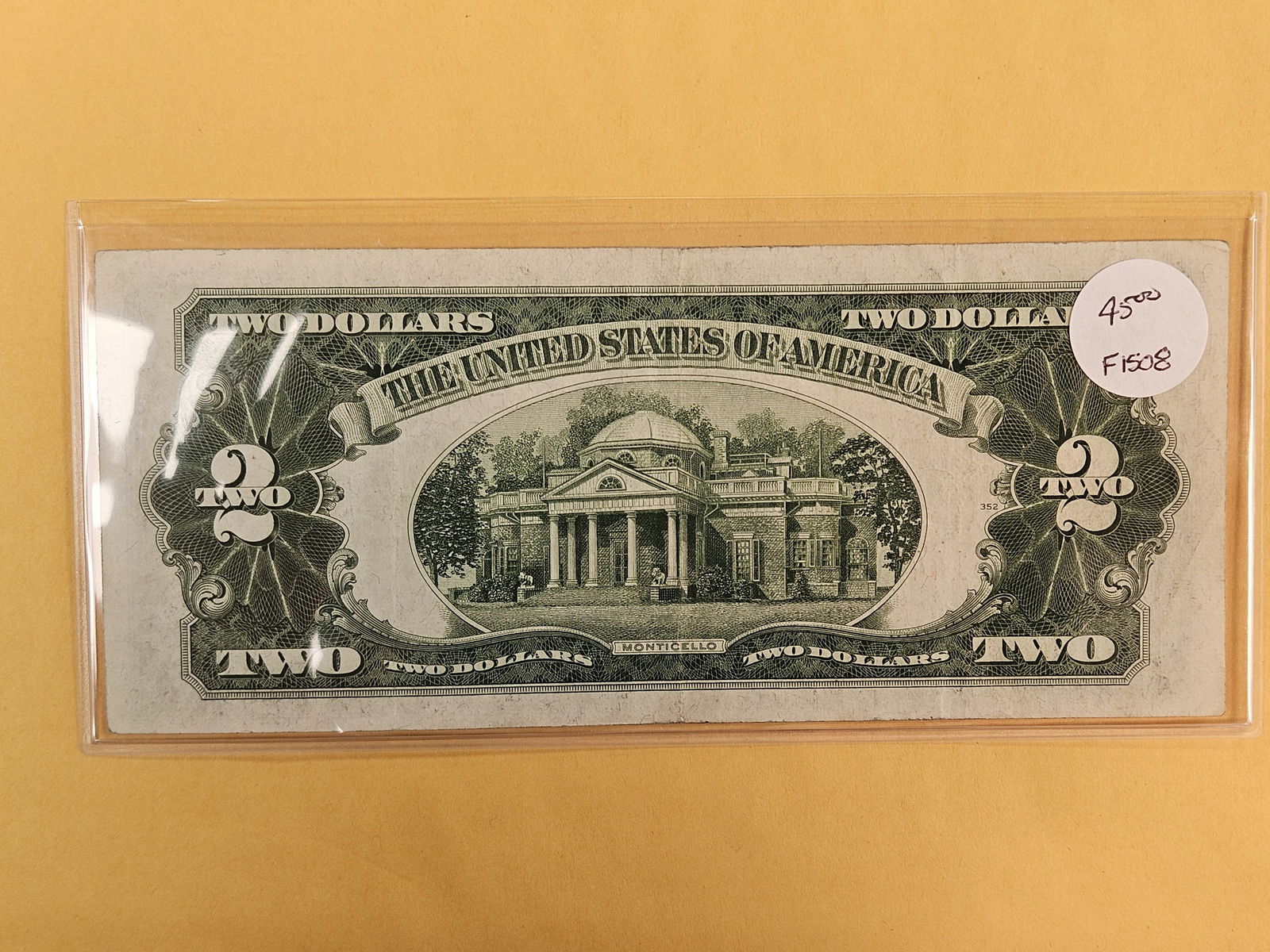 Series of 1928-G Two Dollar Red Seal US Note - 2