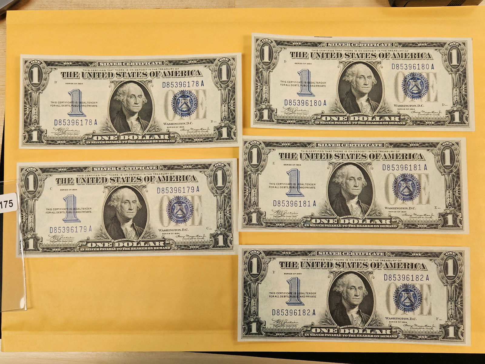 *** RARE *** FIVE CONSECUTIVE FUNNY BACK Silver Certificates! (1 of 3)