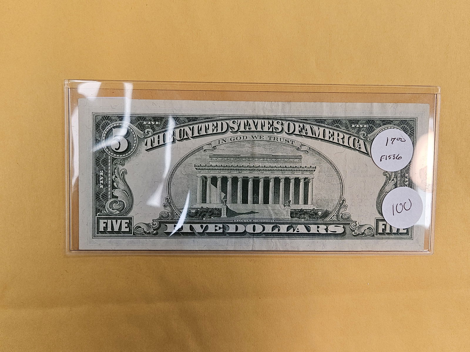 Series 1963 Five Dollar Red Seal US Note - 2