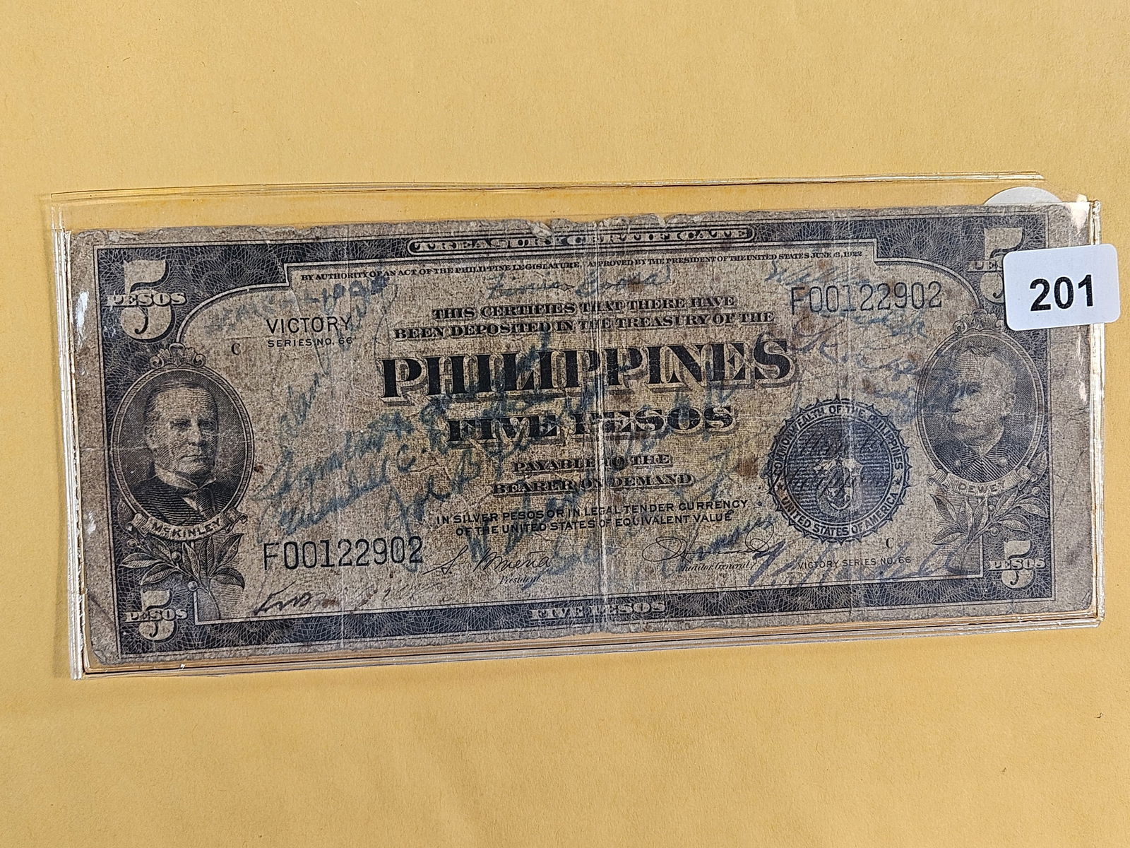 Philippines Victory Series No 66 Five Pesos: SHORT SNORTER 