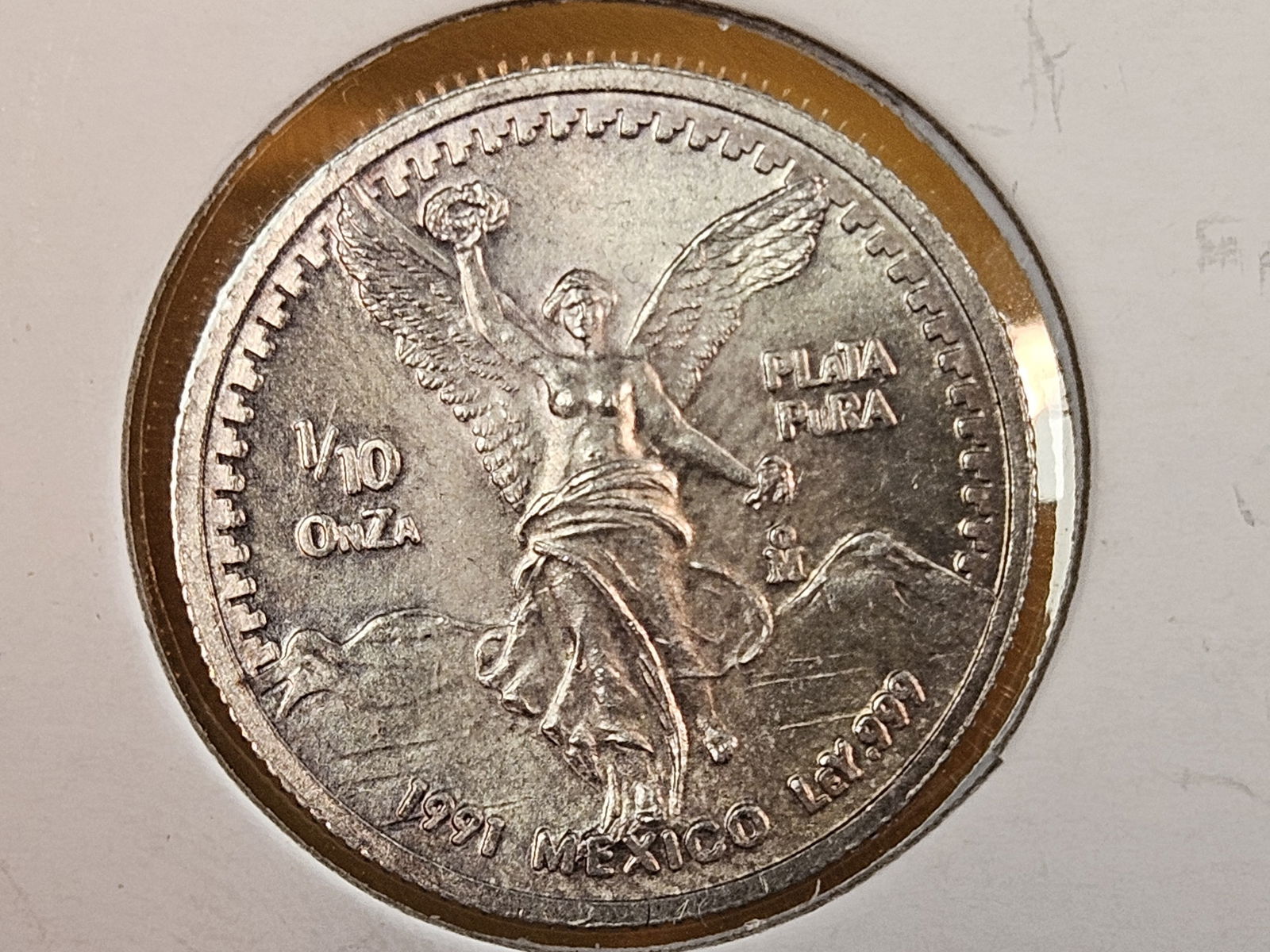 Uncirculated 1991 Mexico silver 1/10 Onza: Libertad 
