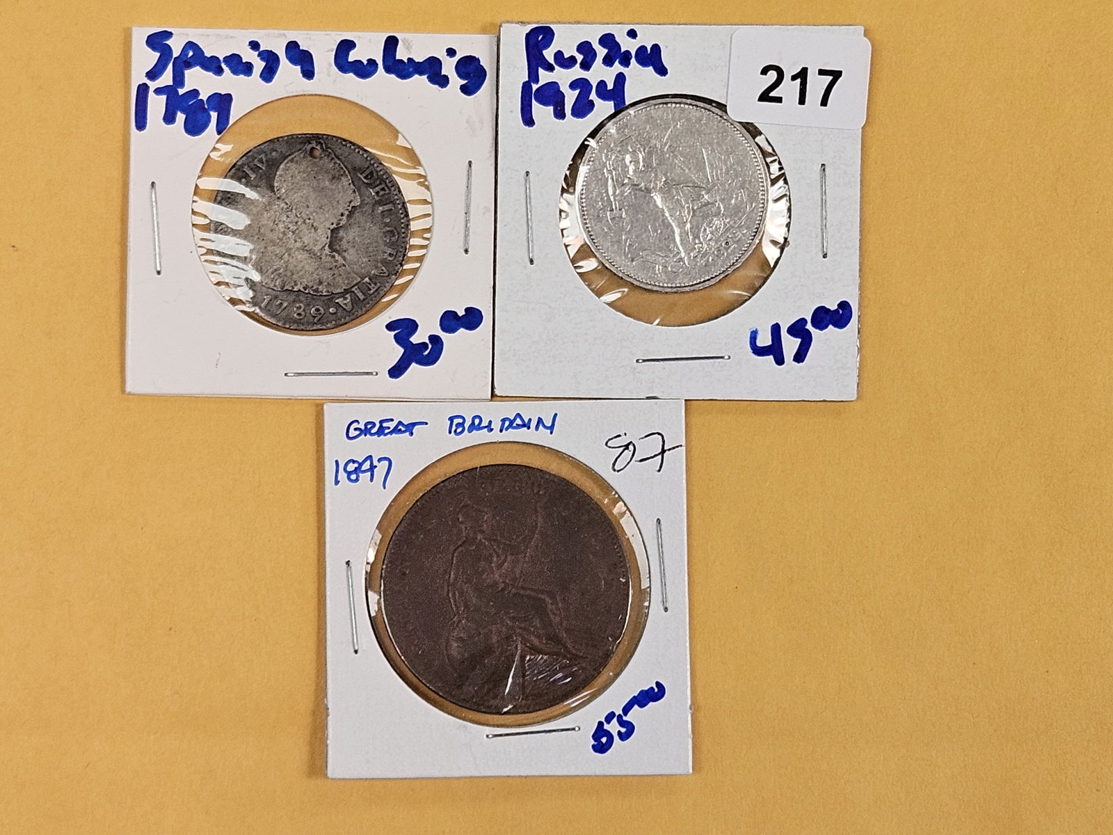 Three nicer World Coins: Spanish Cuba, Russia and Great Britain 