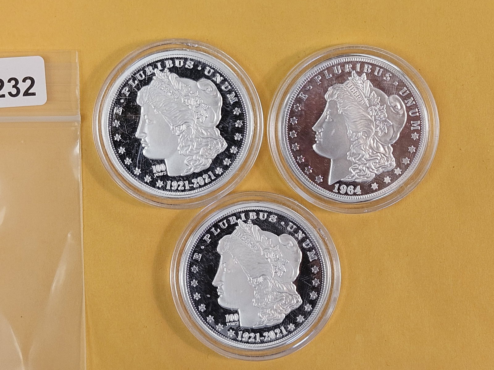 Three 2021 and 2022 Cook Islands silver proof tribute coins: Morgan and Peace Dollar tributes 