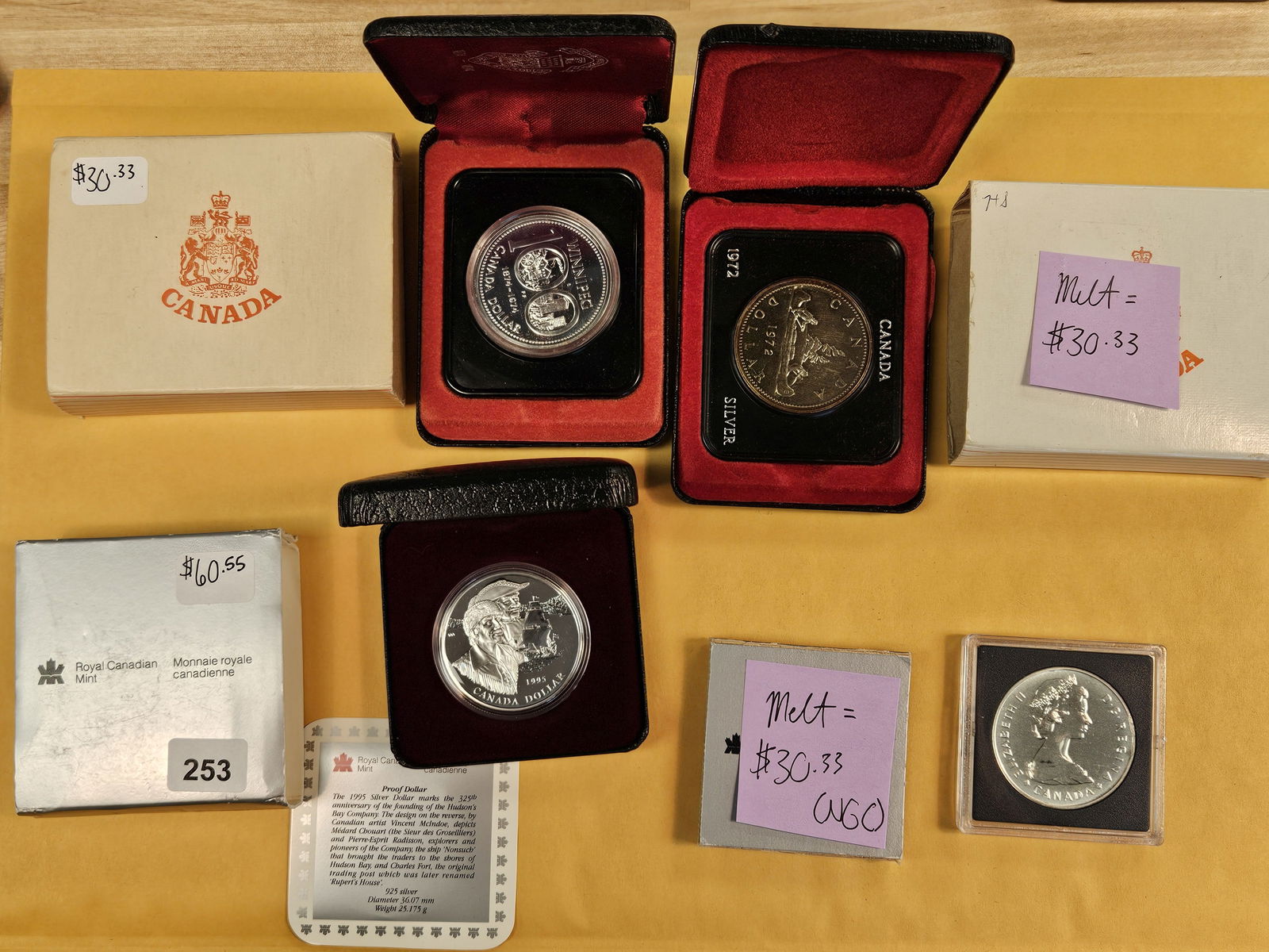 Four Canadian Silver Dollars (1 of 4)