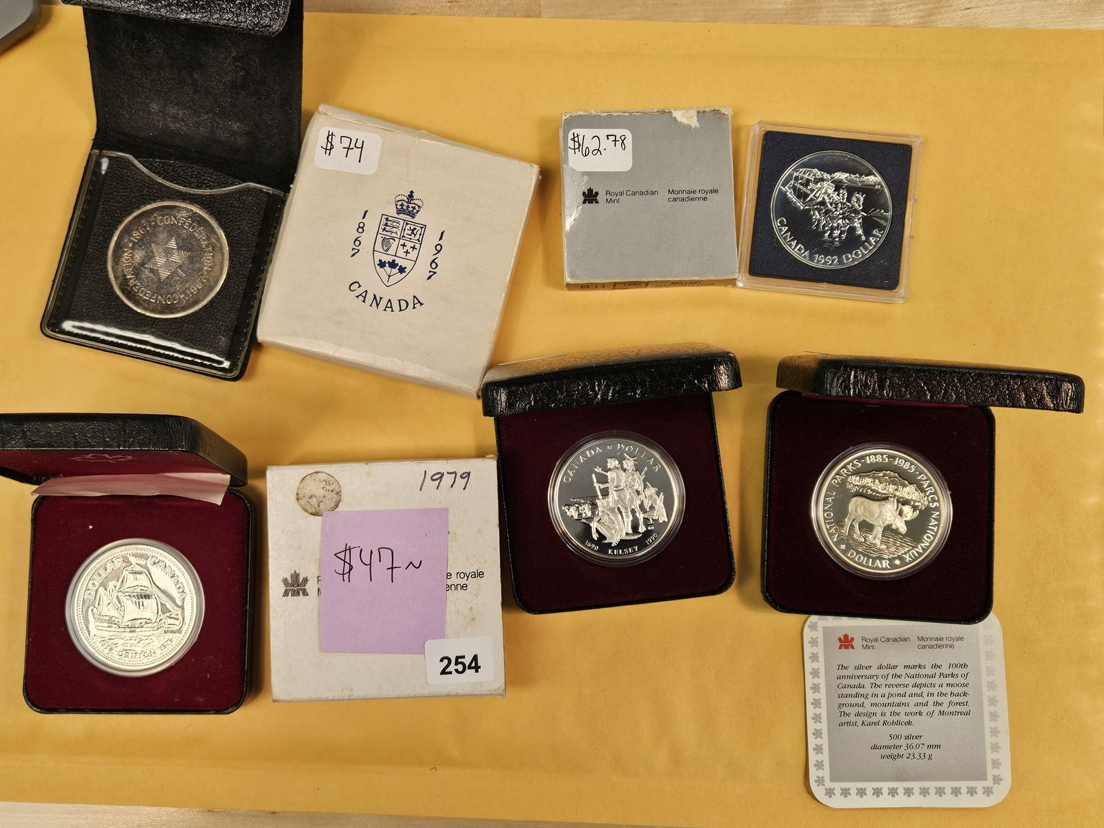 Five Canadian Silver Dollars (1 of 5)