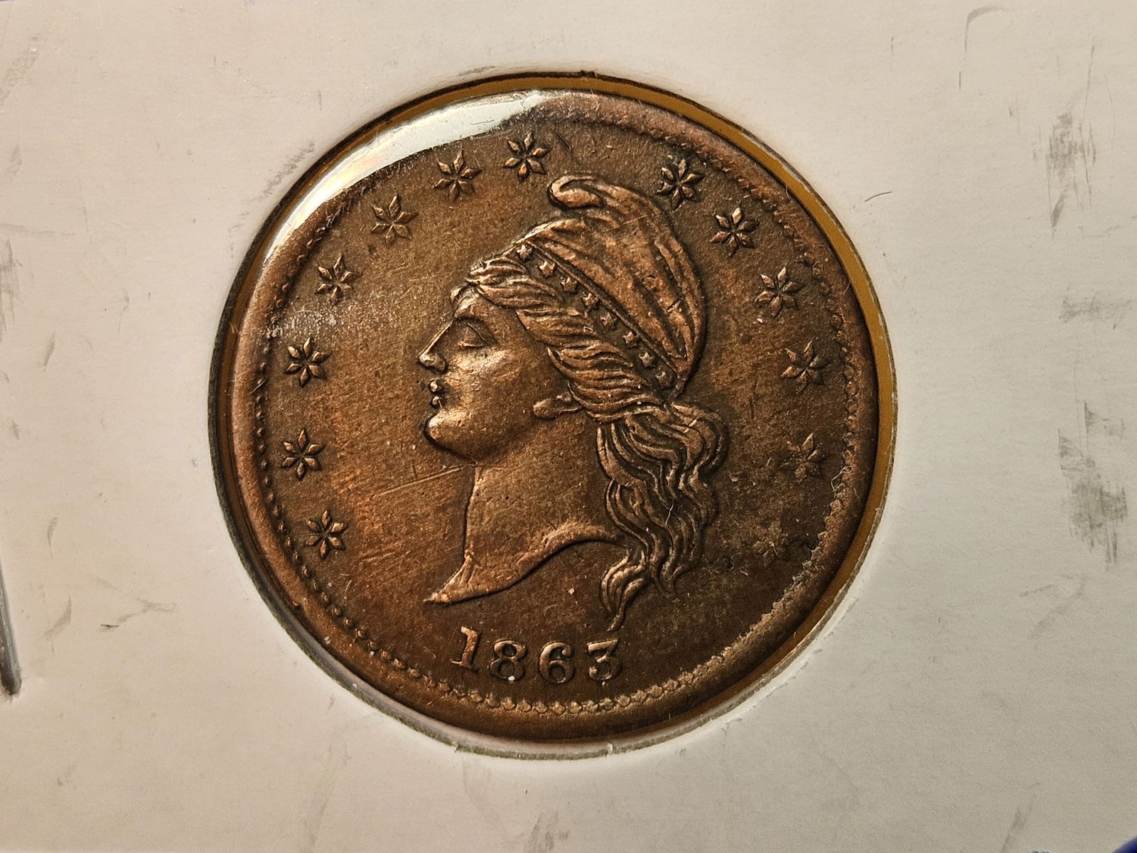 1863 Civil War Token: God Protect the Union 