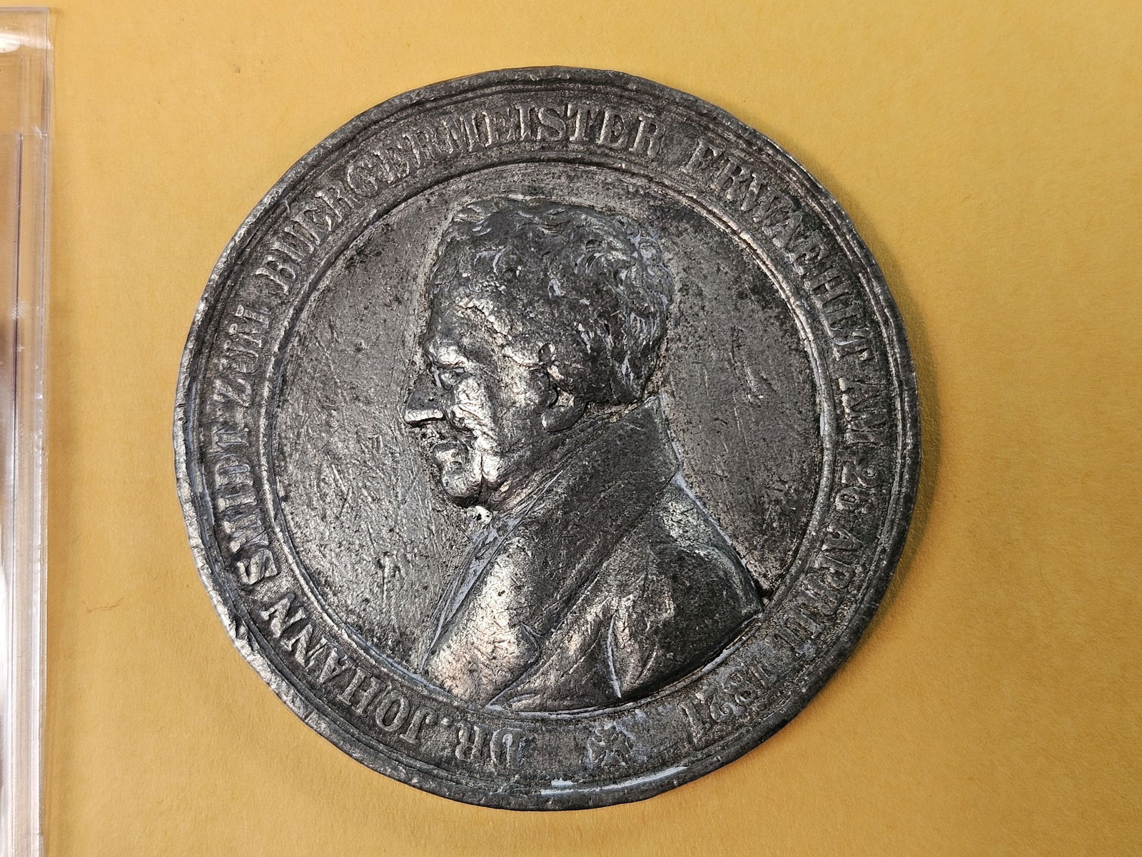 Scarce Cast-Iron 1825 German Medal: DEPICTS THE BUST OF JOHANN FRIEDRICH BLUMENBACH. JOHANN WAS A WORLD RENOWNED ANTHROPOLOGIST AND PHYSIOLOGIST 