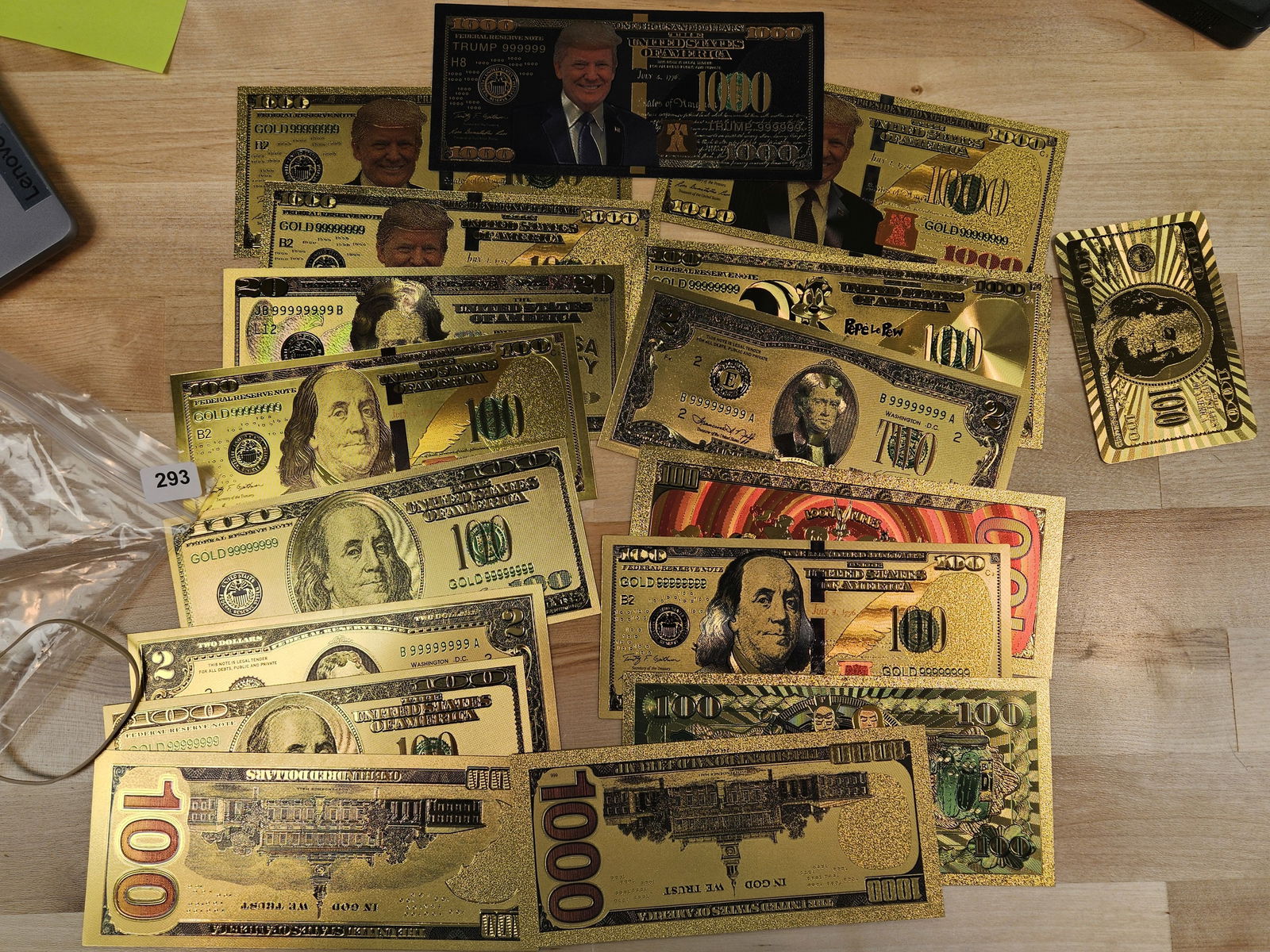 Seventeen fun, mixed, 24kt gold, replica notes: Good mix! 
