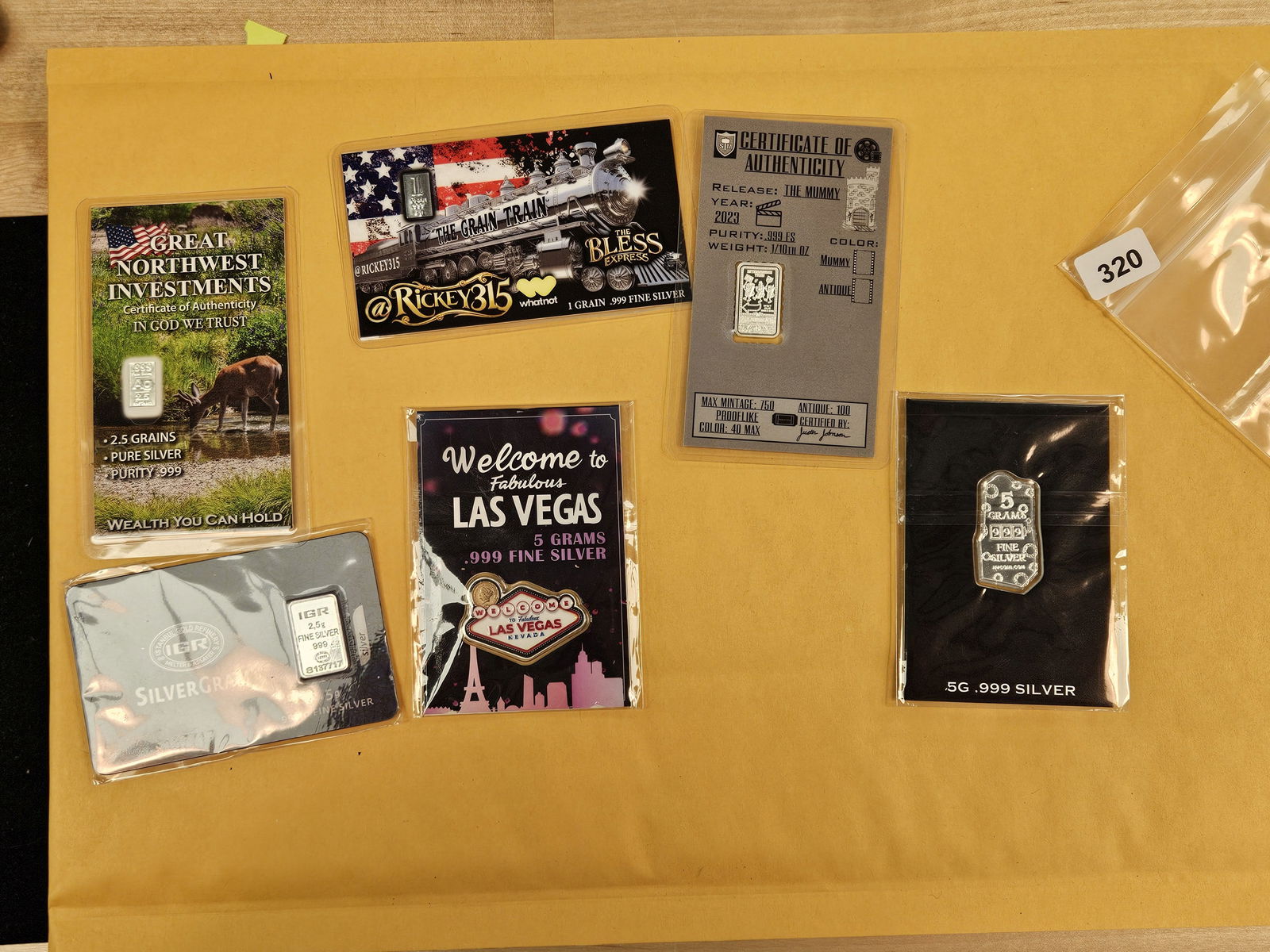 Six fun pieces of .999 fine silver: Nice mix! 