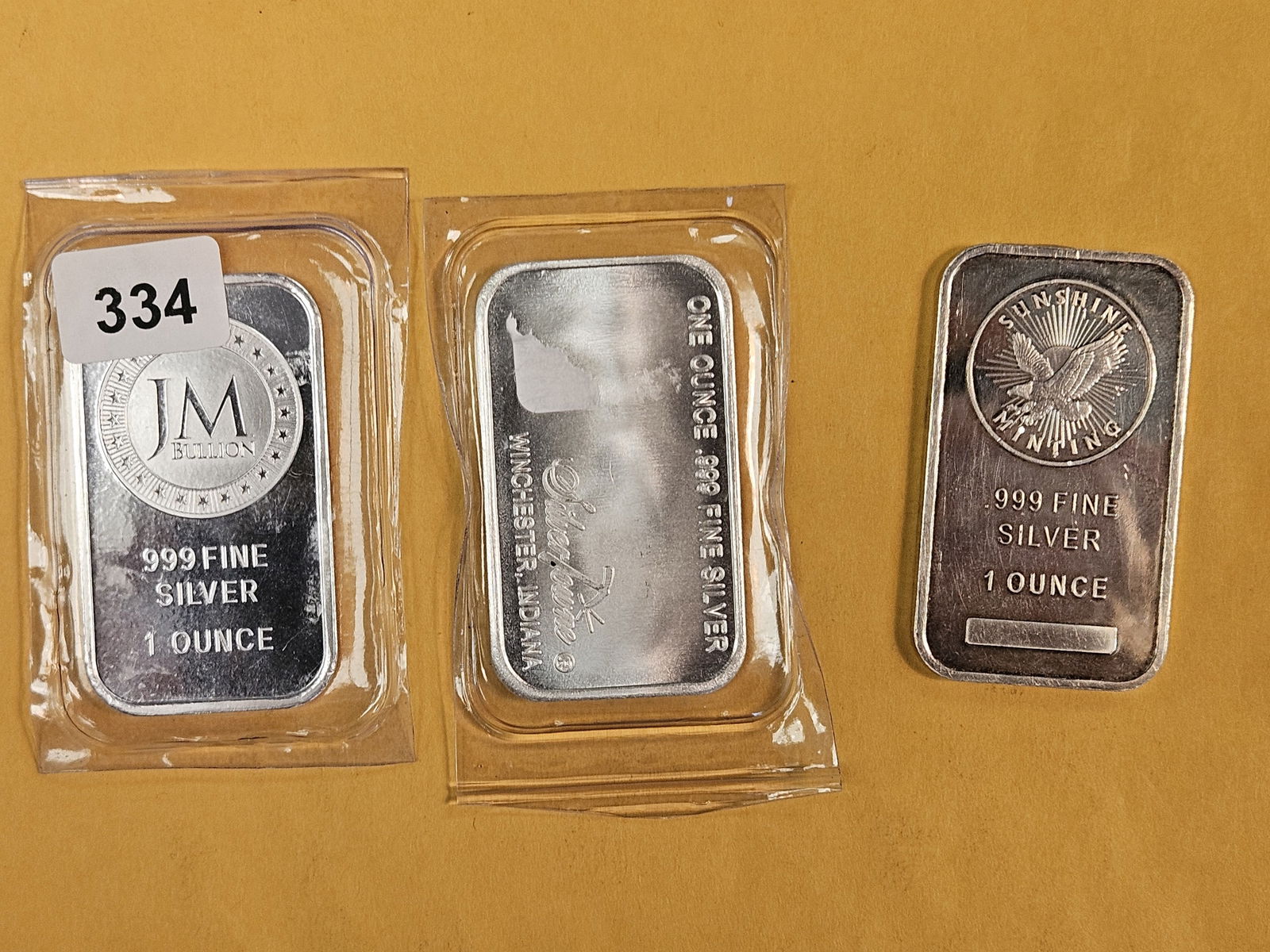 Three 1-Troy ounce .999 fine silver bars (1 of 2)