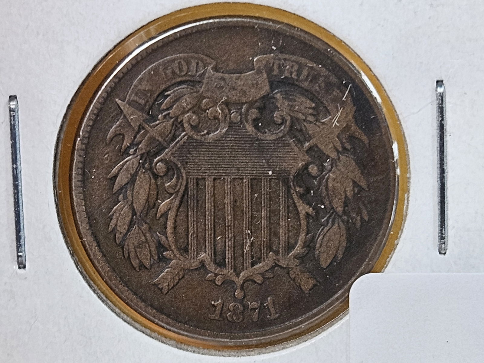 * Semi-key 1871 Two Cent piece - 3