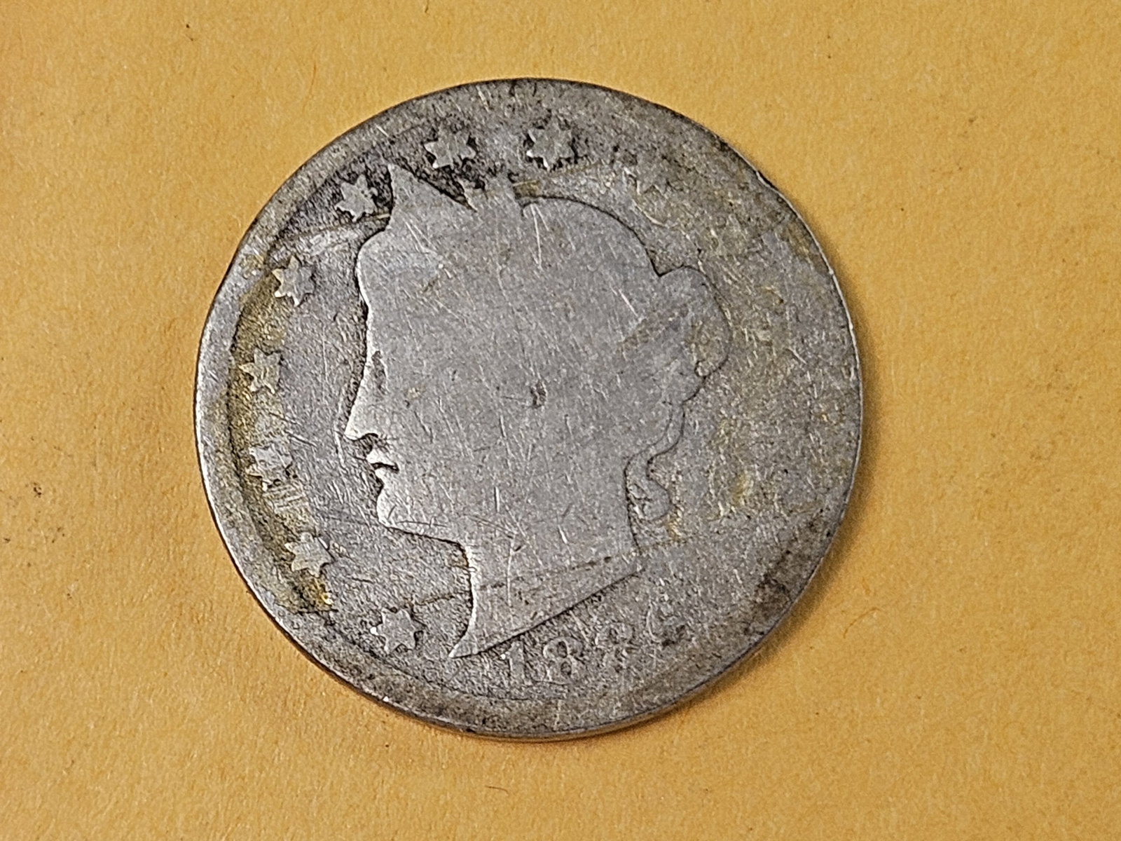 * Semi-Key 1886 Liberty "V" Nickel: In About Good 