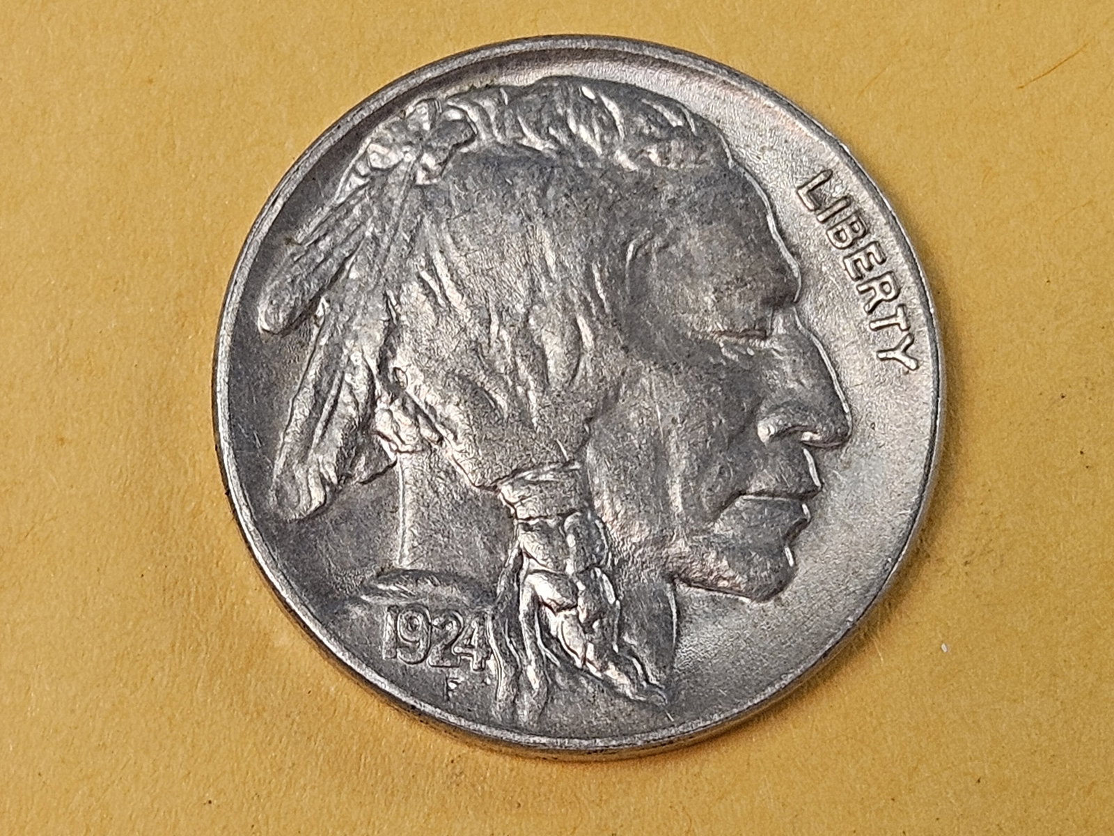 Choice Brilliant Uncirculated 1924 Buffalo Nickel: Good luster 